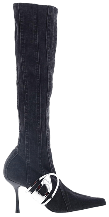 Diesel Wmns D Eclipse Knee High Boot Black Denim