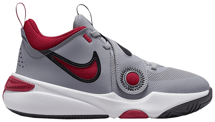 Nike Team Hustle D 11 GS Cement GreyBlackWhiteGym Red
