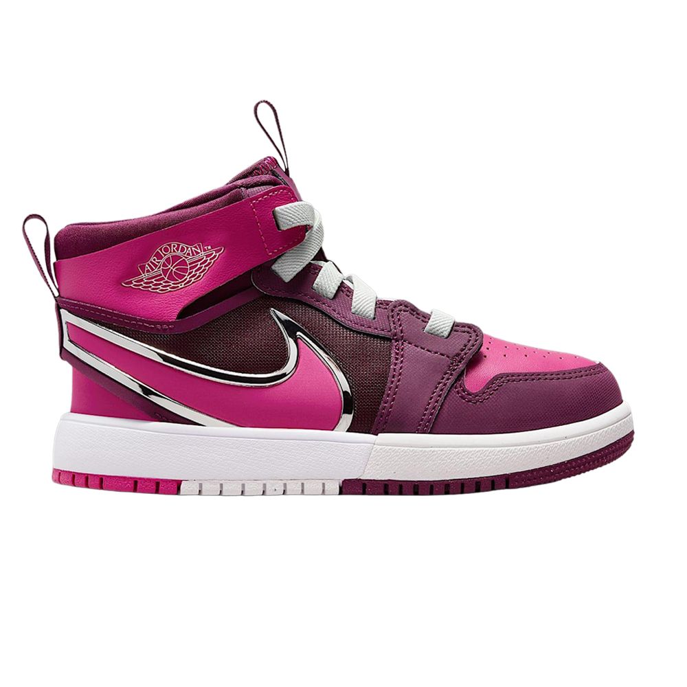 Pre-owned Air Jordan 1 Mid Rm Easyon Ps 'bordeaux/white/volt Tint/active Pink' | Kid's Size 2