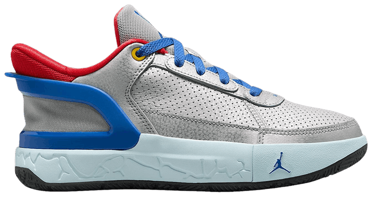 Air Jordan DAY1 EO GS Metallic SilverLight CrimsonGlacier BlueGame Royal