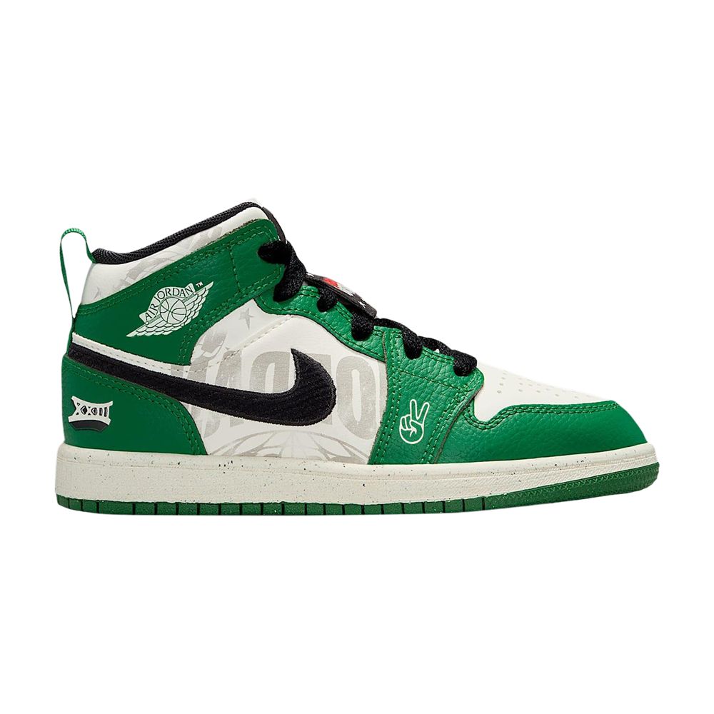 Air Jordan 1 Mid SE PS 'Pine Green/Black/Team Orange/Sail' | Kid's Size 11.5 - HF3199-300