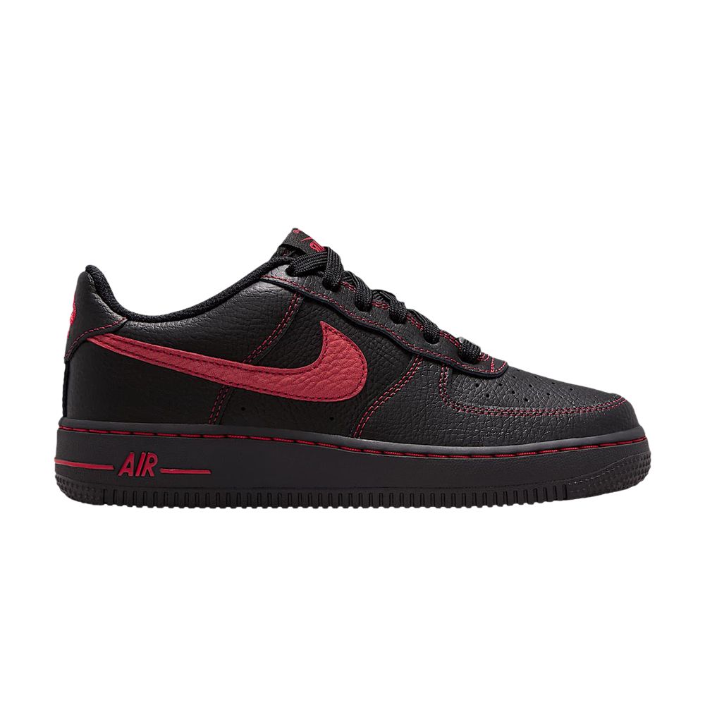 Nike Air Force 1 LV8 GS 'Black/Black/Black/University Red' | Kid's Size 4.5 - HV4762-001