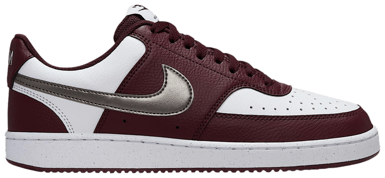 Nike Wmns Court Vision Low  WhiteBurgundy CrushMetallic Pewter