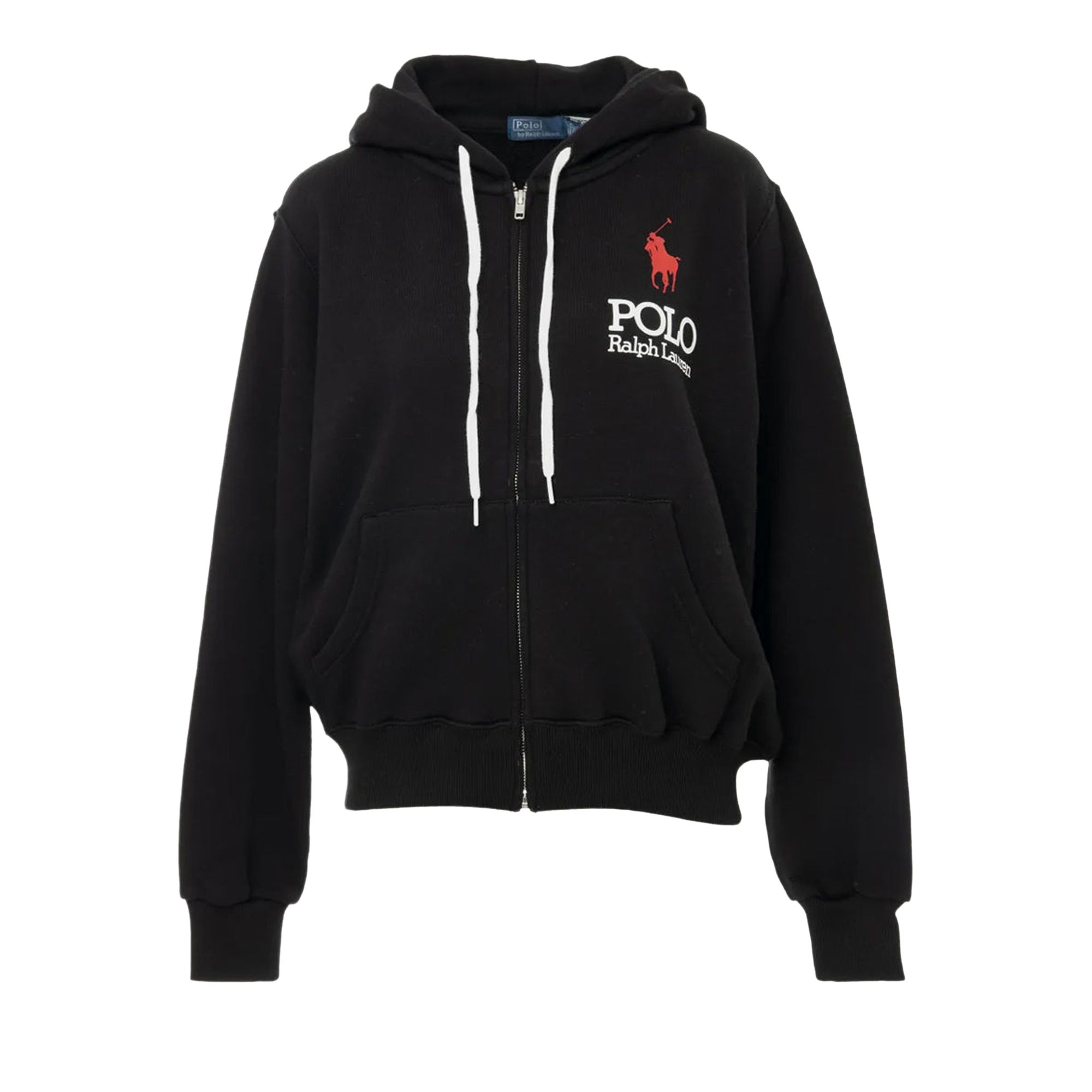 Pre-owned Polo Ralph Lauren Island Fleece Hooded Full Zip Sweatshirt 'polo Black' | Women's Size Xs