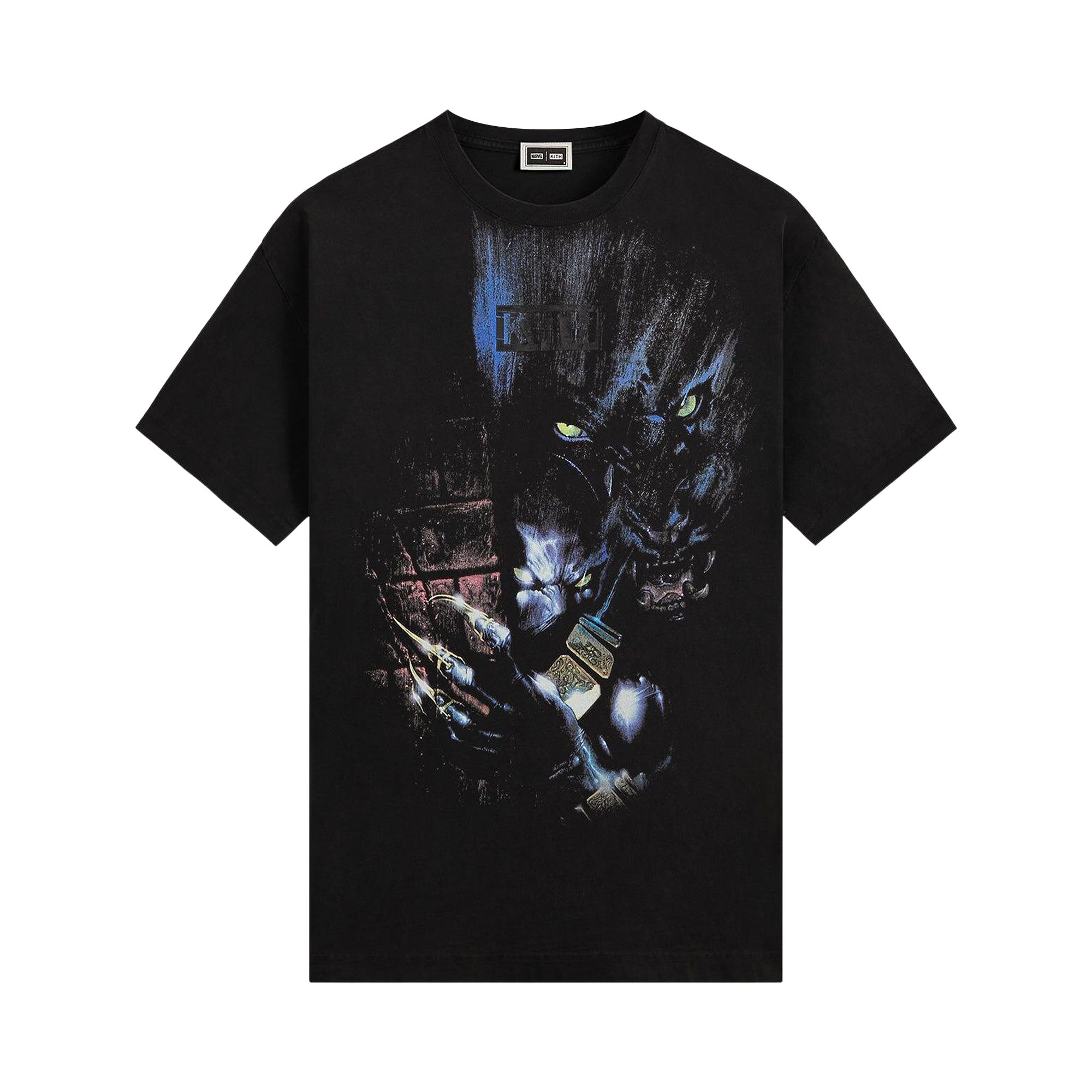 Pre-owned Kith X Marvel Panther Vintage Tee Black 'black' | Men's Size Xl