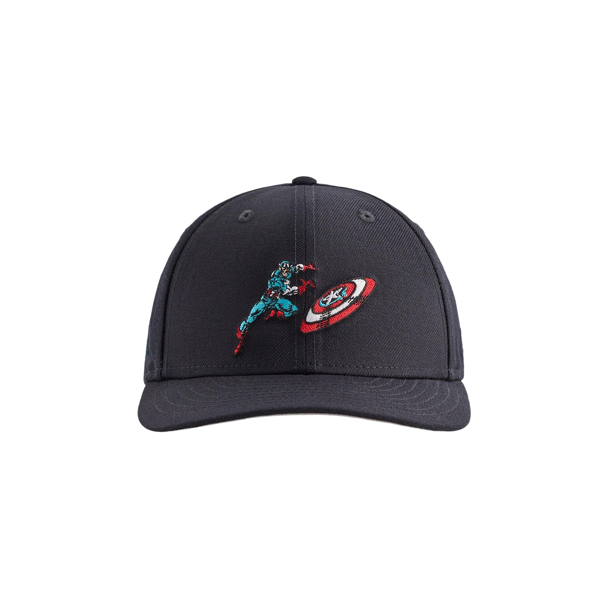 Pre-owned Kith X Marvel For New Era Captain America Low Profile 59fifty Fitted Cap 'nocturnal' | Black | Men's