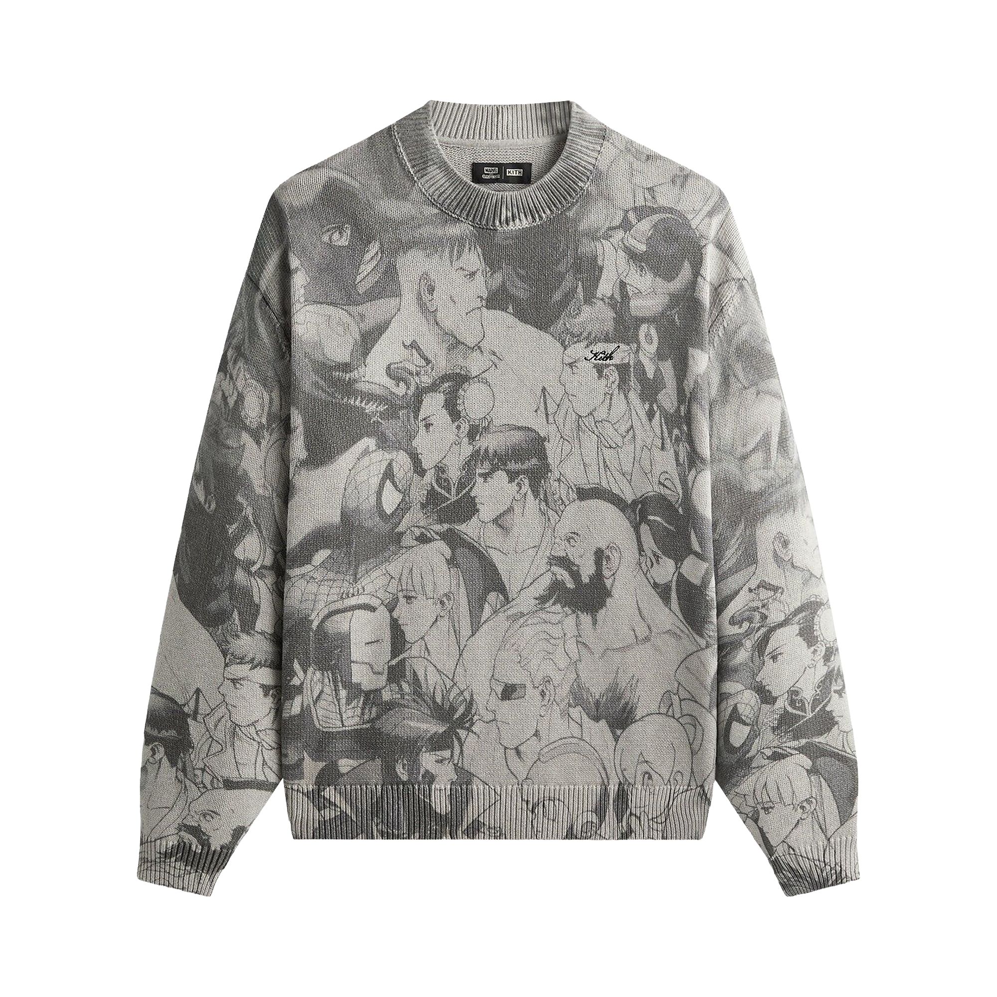KITH Pre-owned X Marvel Vs. Capcom Super Heroes Crewneck Sweater 'light Heather Grey' | Men's Size Xs In Gray