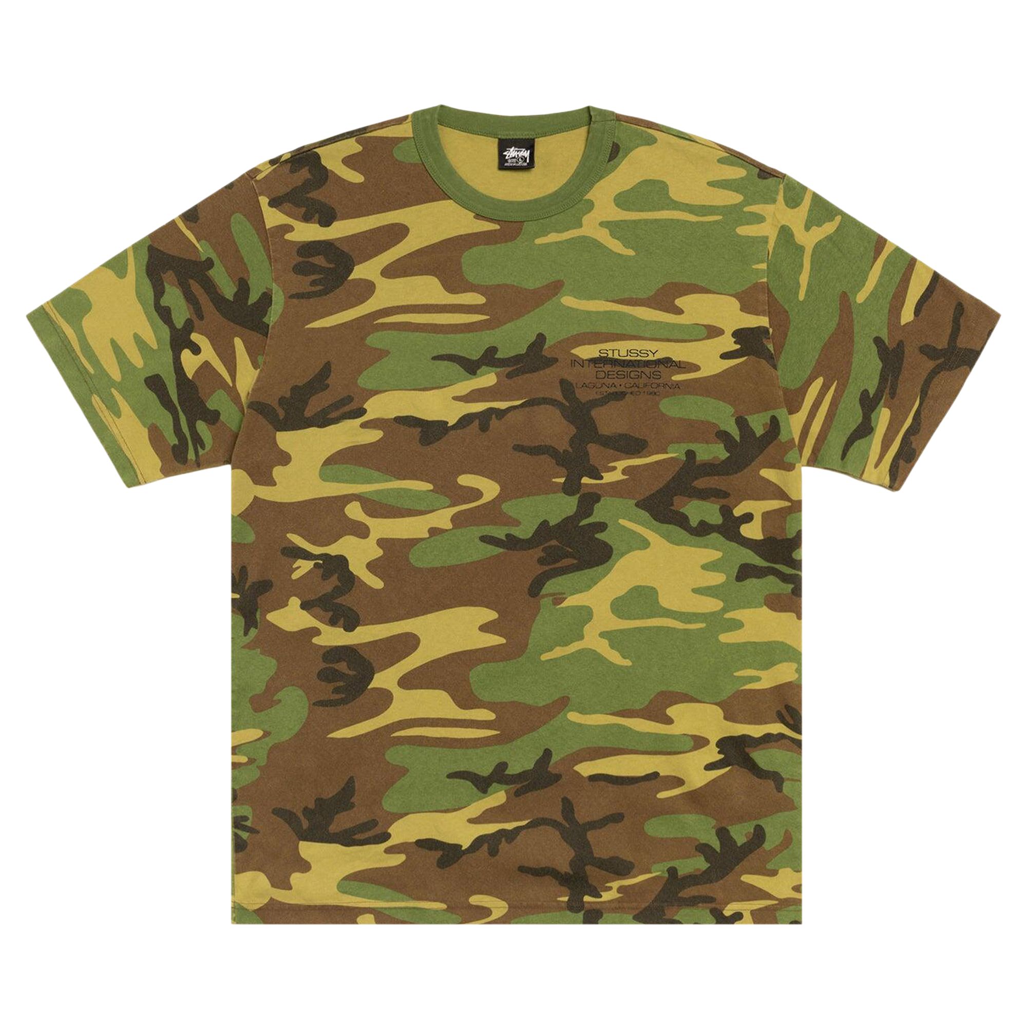 Pre-owned Stussy International Design Tee Pigment Dyed 'camo' | Green | Men's Size Xl