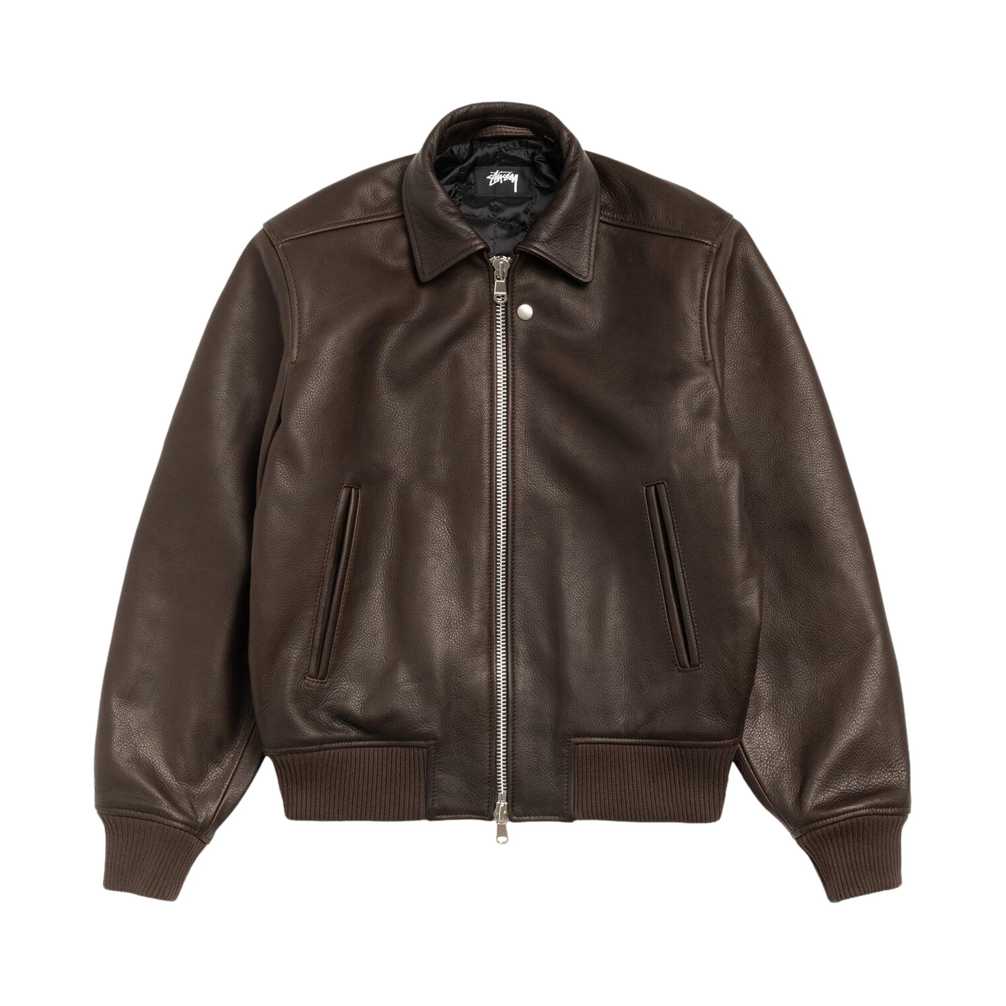 Click to view more detailed imagery on our partner's website Pre-owned Stussy Leather Flight Jacket 'dark Brown' | Men's Size M