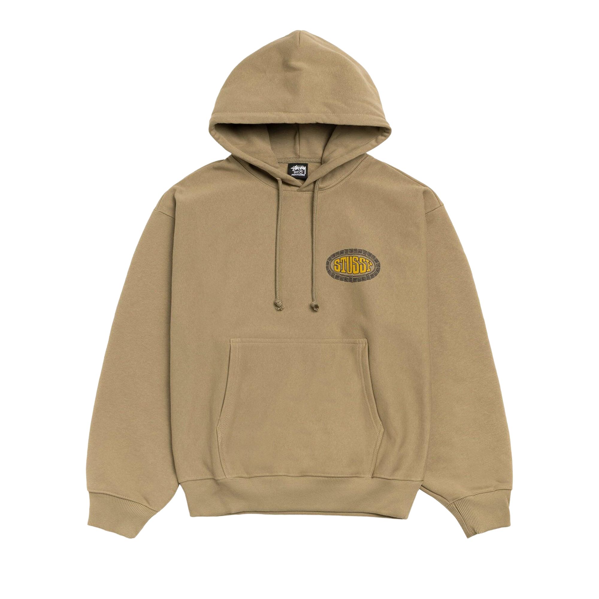 Pre-owned Stussy Tile Oval Hoodie 'army' | Brown | Men's Size Xxl