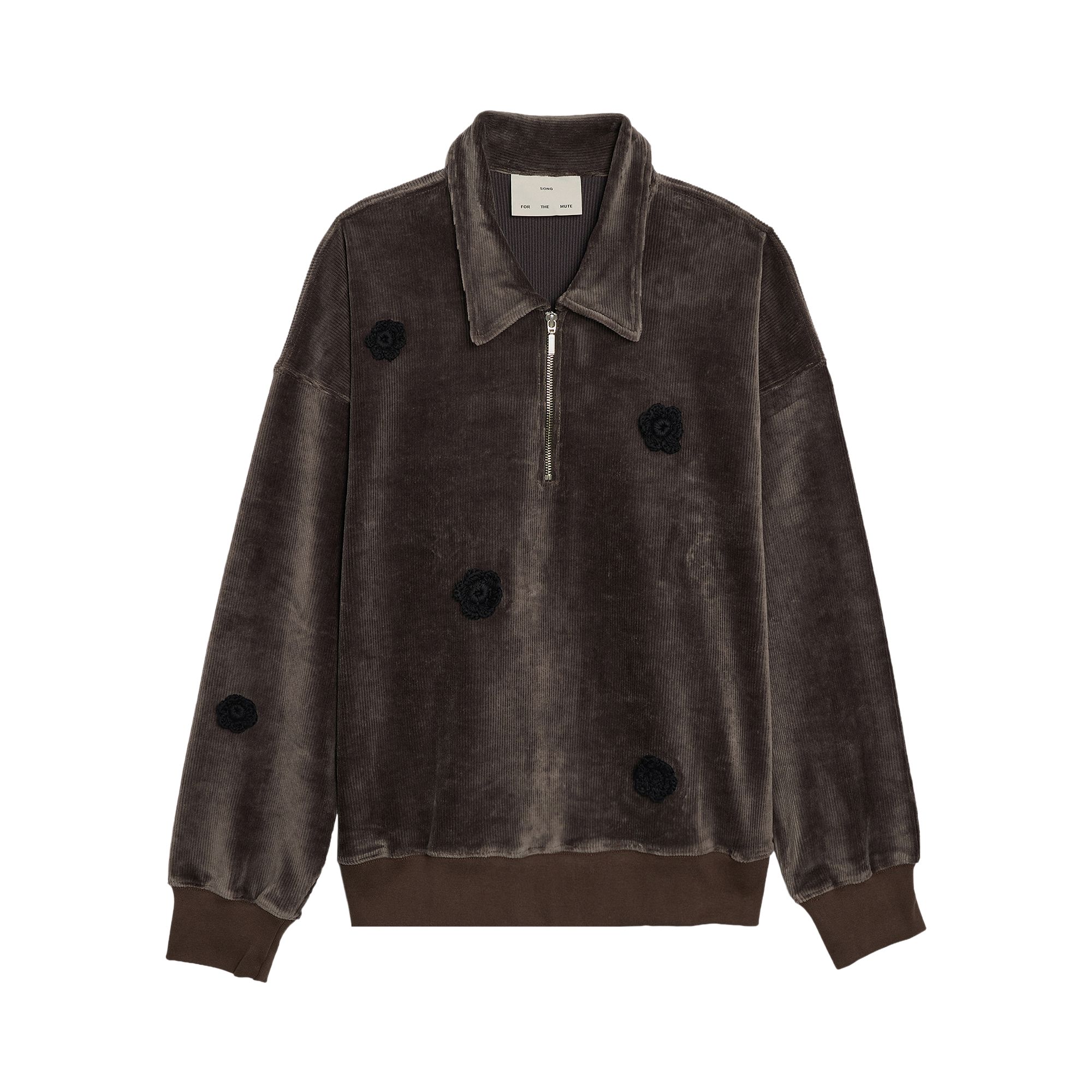 Pre-owned Song For The Mute Daisy Quarter Zip Jumper 'charcoal' | Grey | Men's Size 50 In Gray