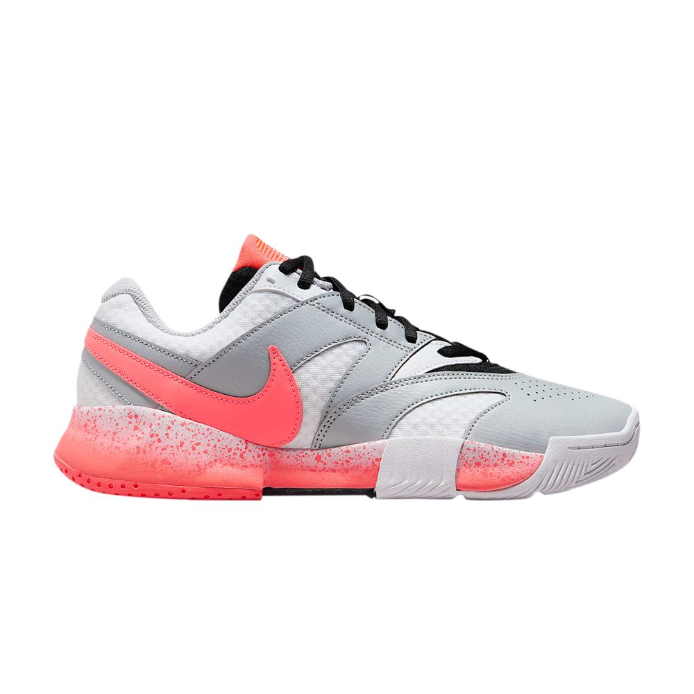 Pre-owned Nike Wmns Court Lite 4 'white/wolf Grey/hot Lava' | Women's Size 12 In Gray