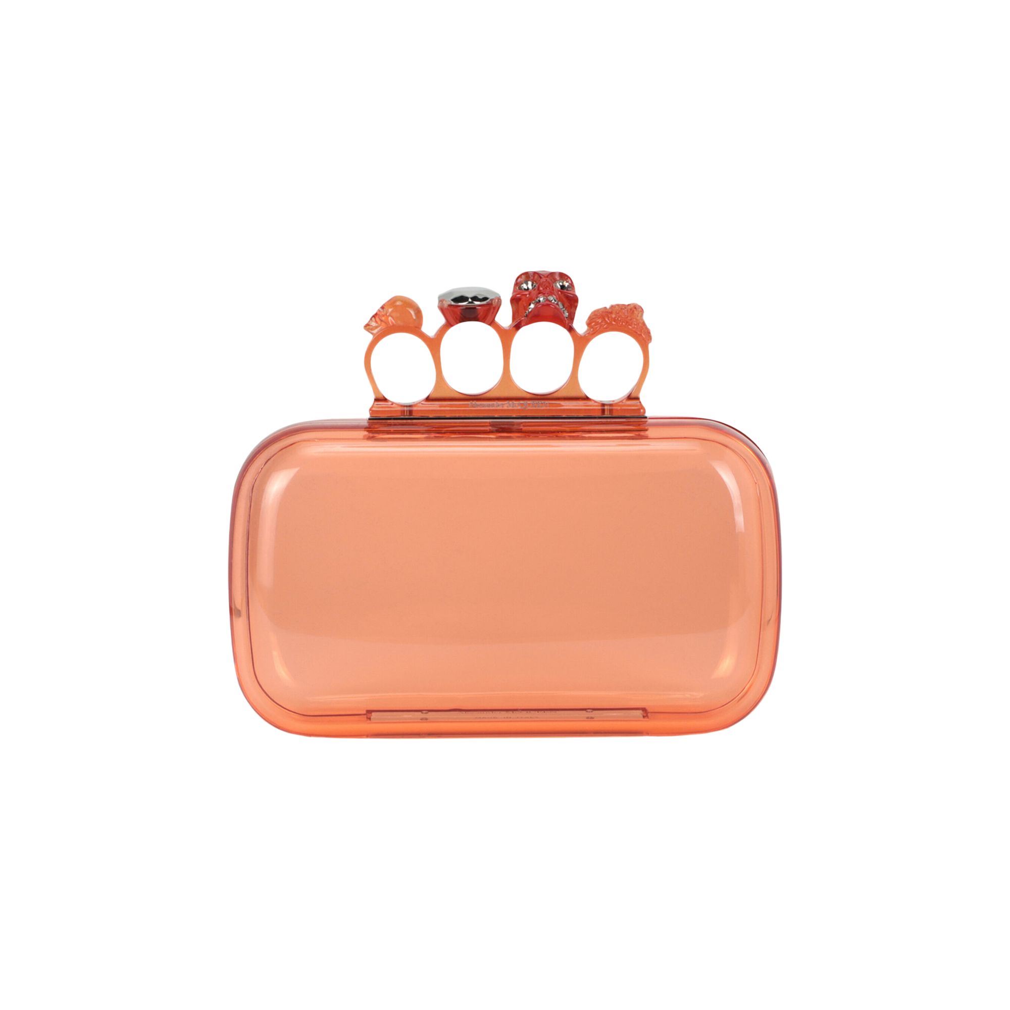 Pre-owned Alexander Mcqueen Skull Four-ring Clutch 'apricot' | Orange | Women's Size Onesize