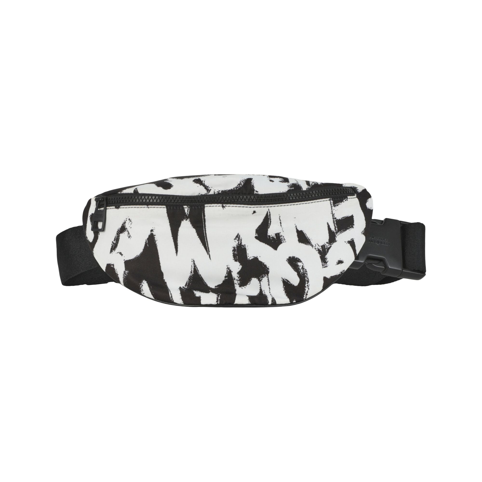 Pre-owned Alexander Mcqueen Graffiti Logo Belt Bag 'black White' | Men's Size Onesize