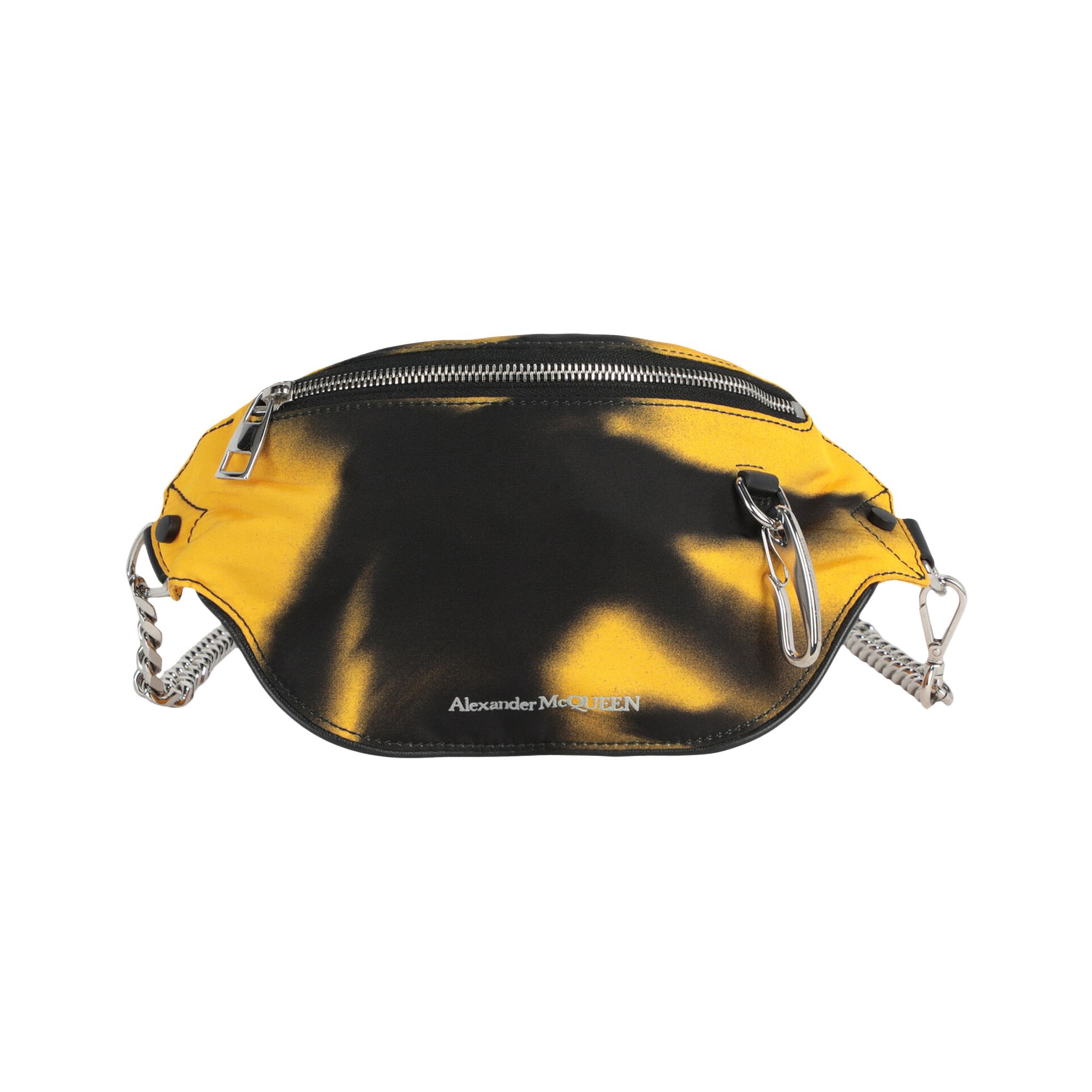 Pre-owned Alexander Mcqueen The Biker Bum Bag 'yellow Black' | Men's Size Onesize