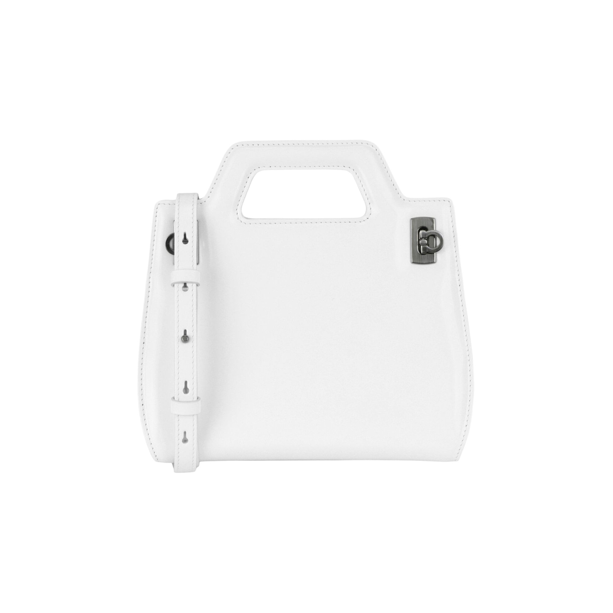 Pre-owned Ferragamo Mini Wanda Leather Top-handle Bag 'white' | Women's Size Onesize