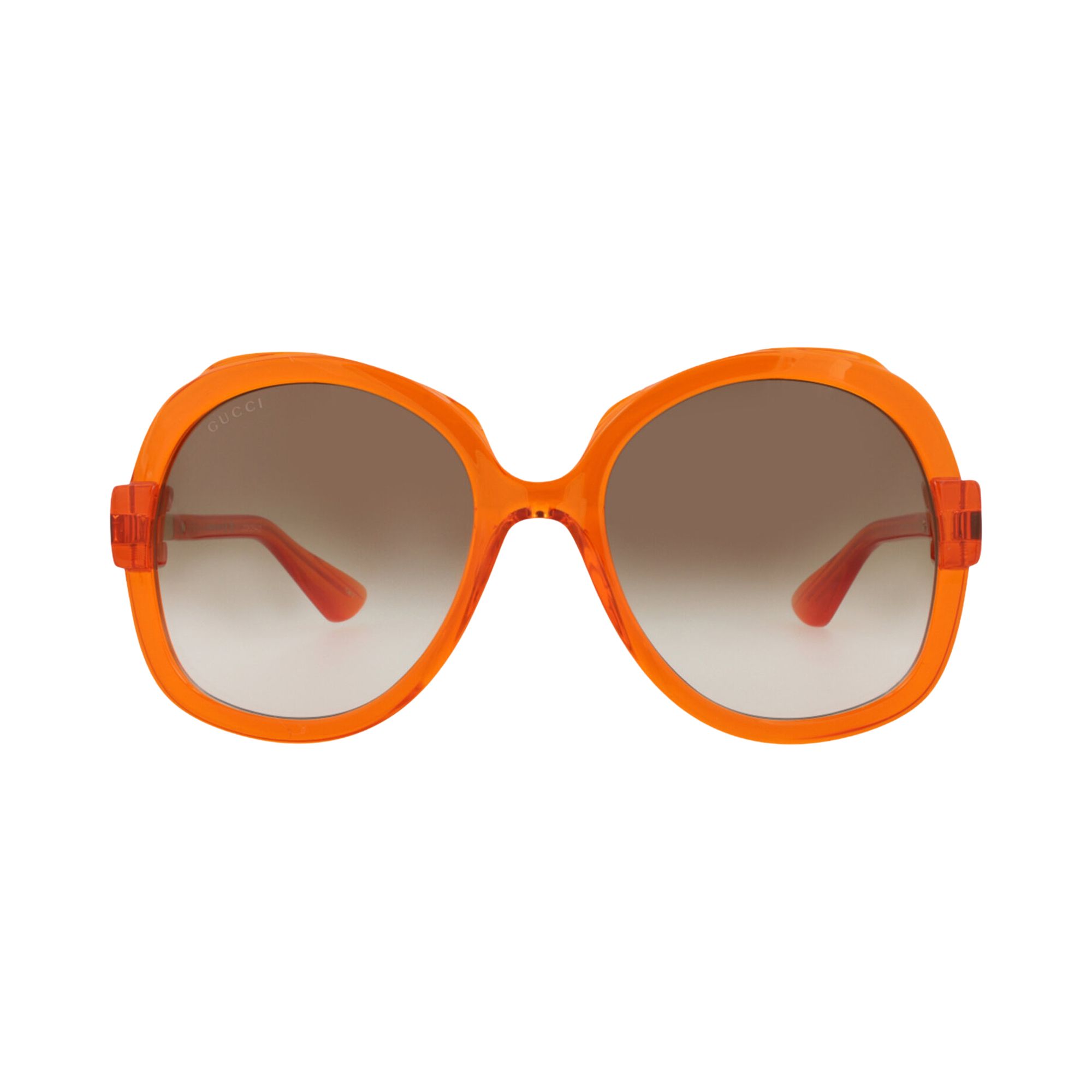 Pre-owned Gucci Round-frame Injection Sunglasses 'orange Brown' | Women's Size Onesize