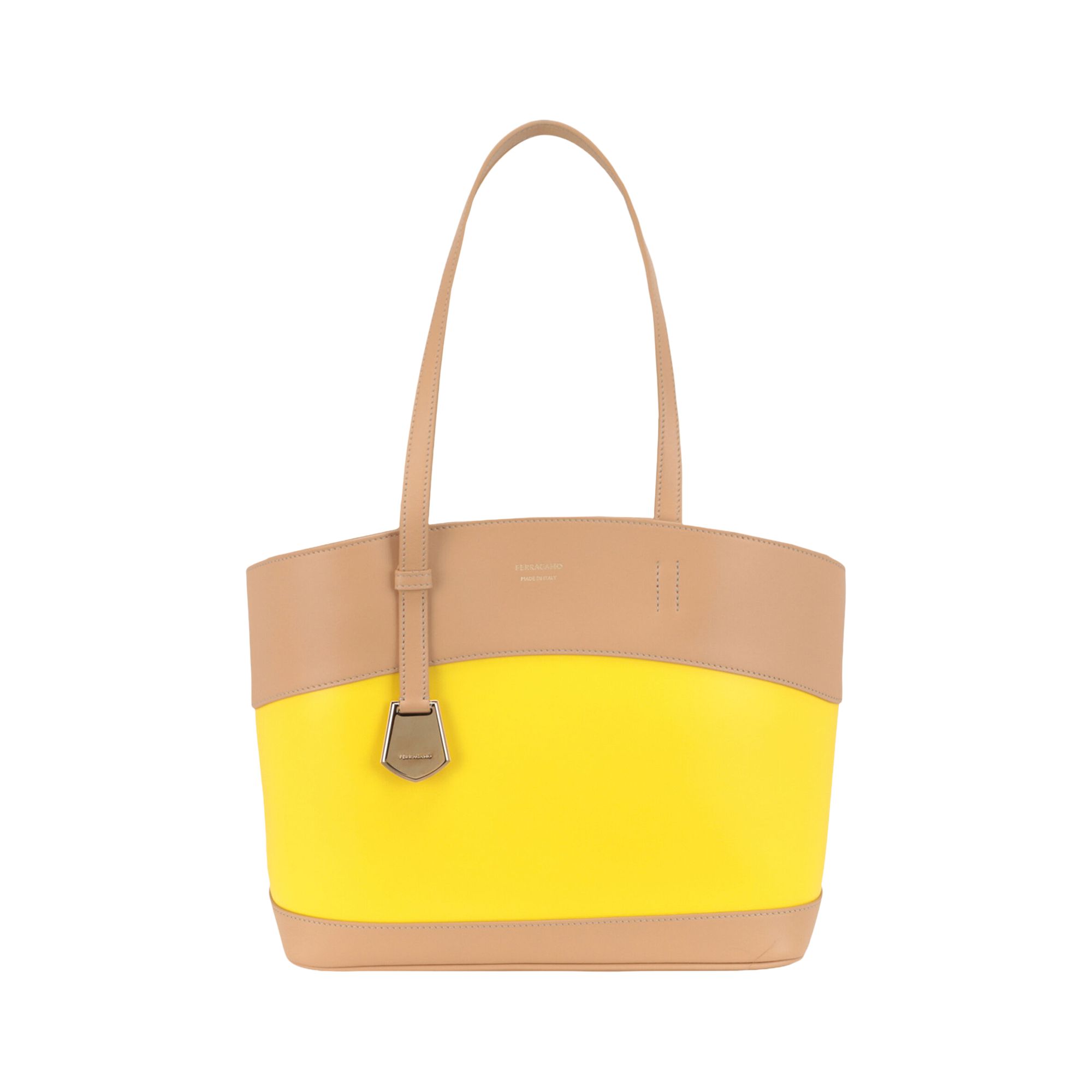 Pre-owned Ferragamo Charming Meduim Leather Tote Bag 'medium Brown' | Women's Size Onesize