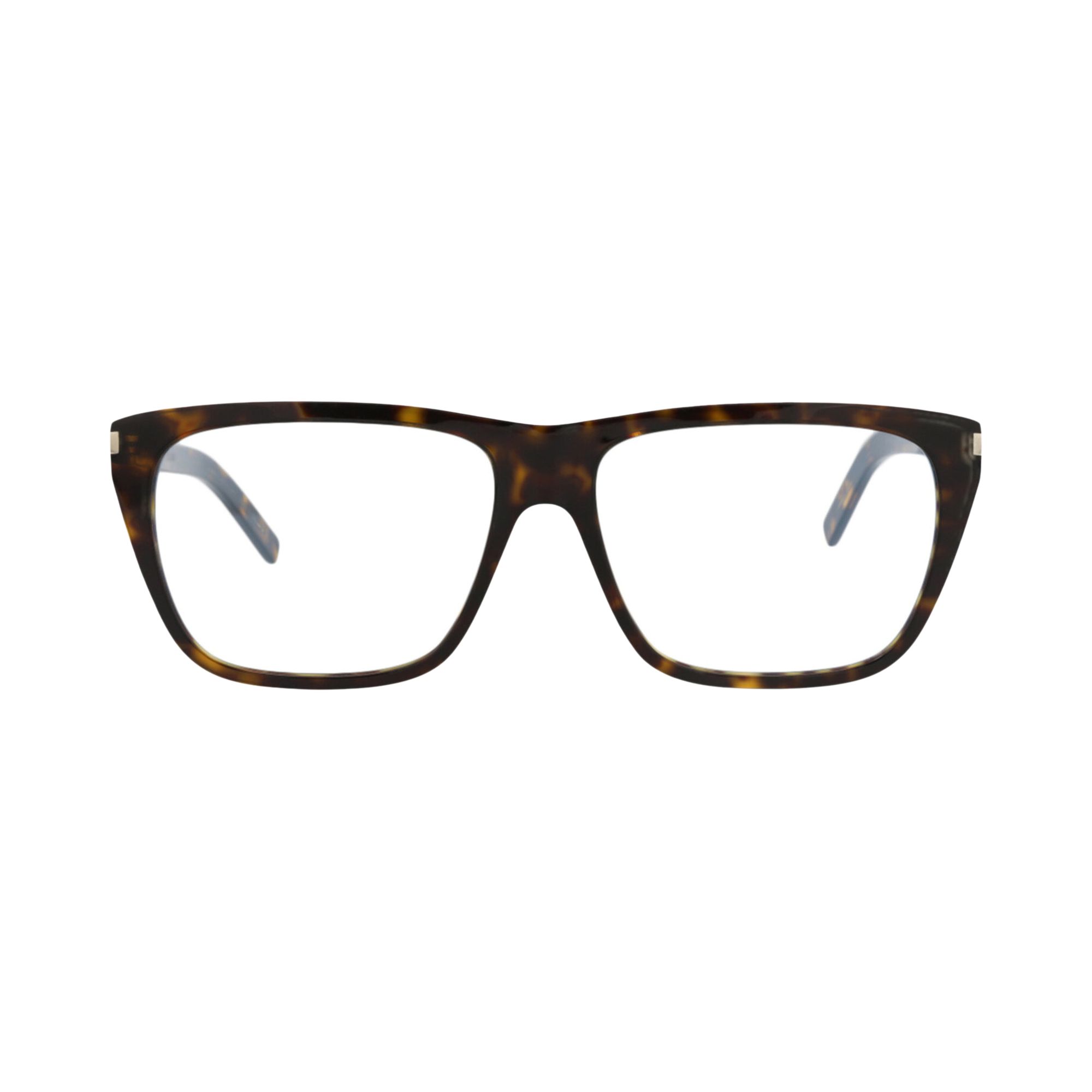 Pre-owned Saint Laurent Square-frame Acetate Optical Frames 'havana Transparent' | Multi-color | Men's Size On