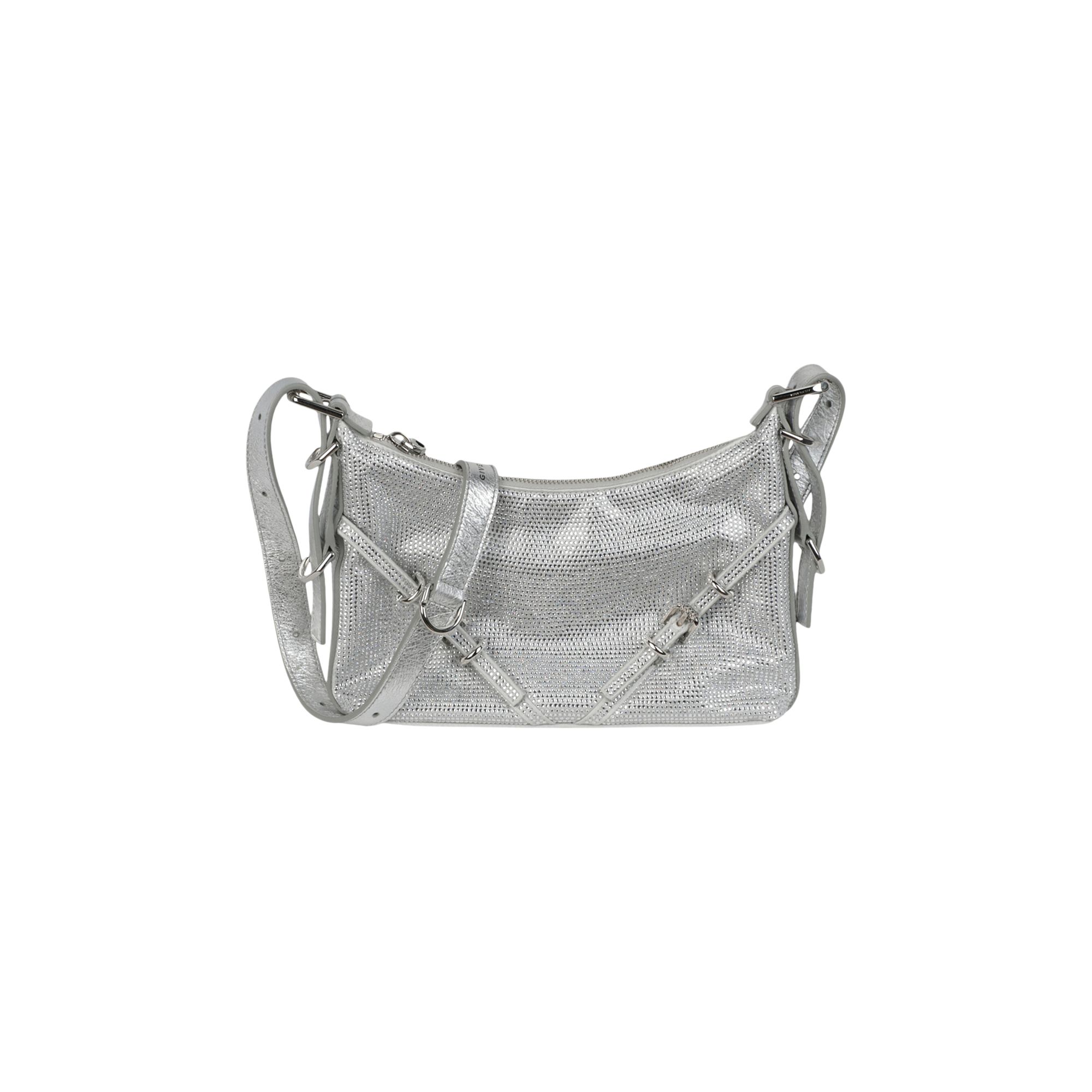 Pre-owned Givenchy Mini Voyou Satin And Strass Shoulder Bag 'silver Grey' | Women's Size Onesize