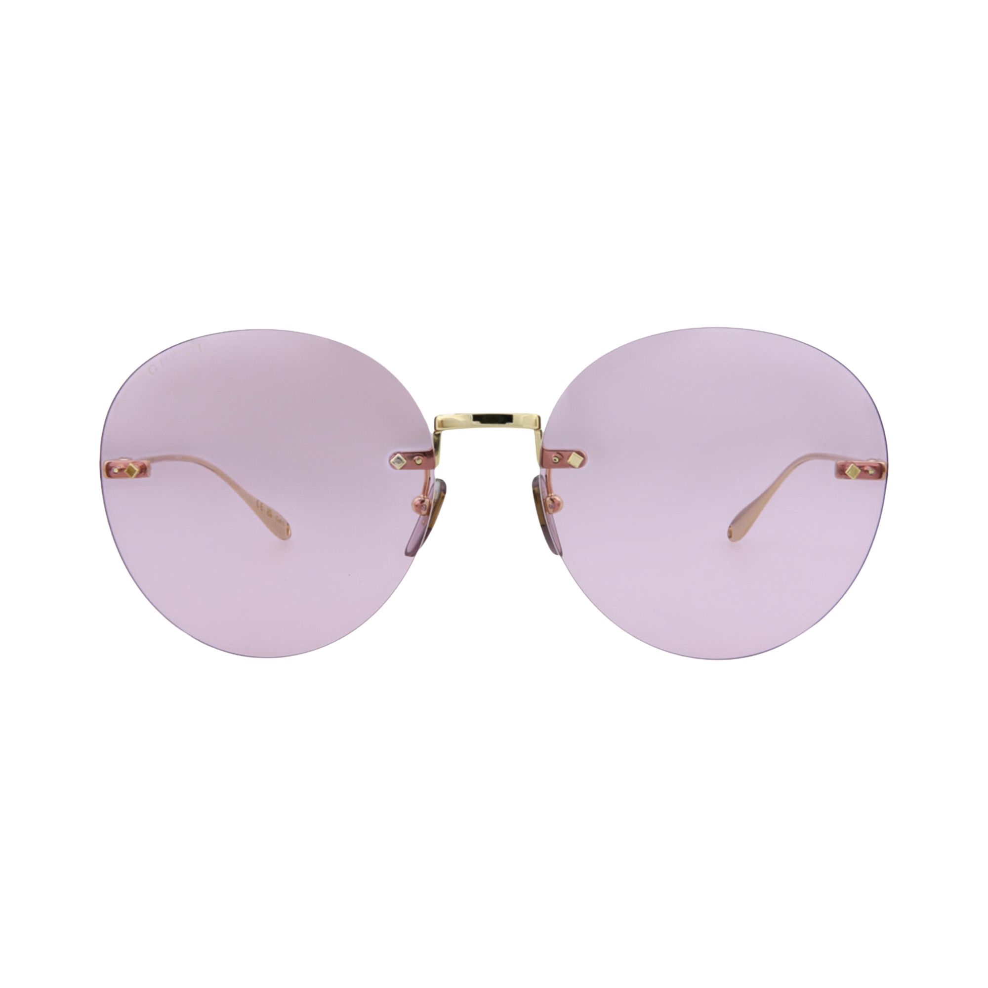 Pre-owned Gucci Round-frame Metal Sunglasses 'gold Pink' | Women's Size Onesize