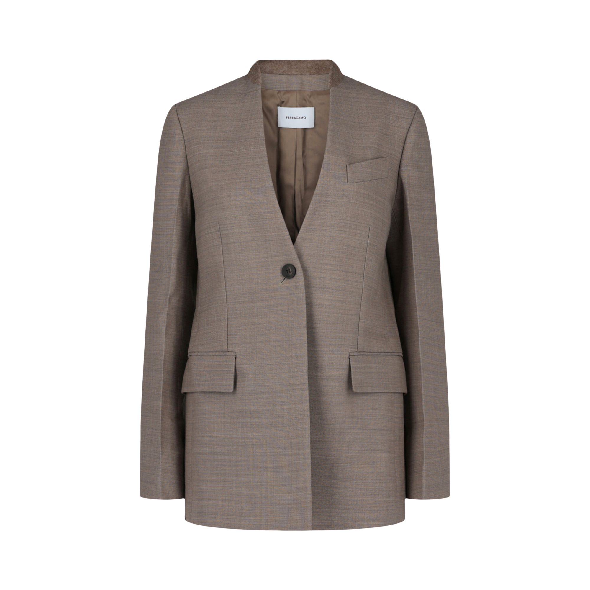 Pre-owned Ferragamo Single-breasted Wool Blazer 'beige' | Cream | Women's Size 42 In White