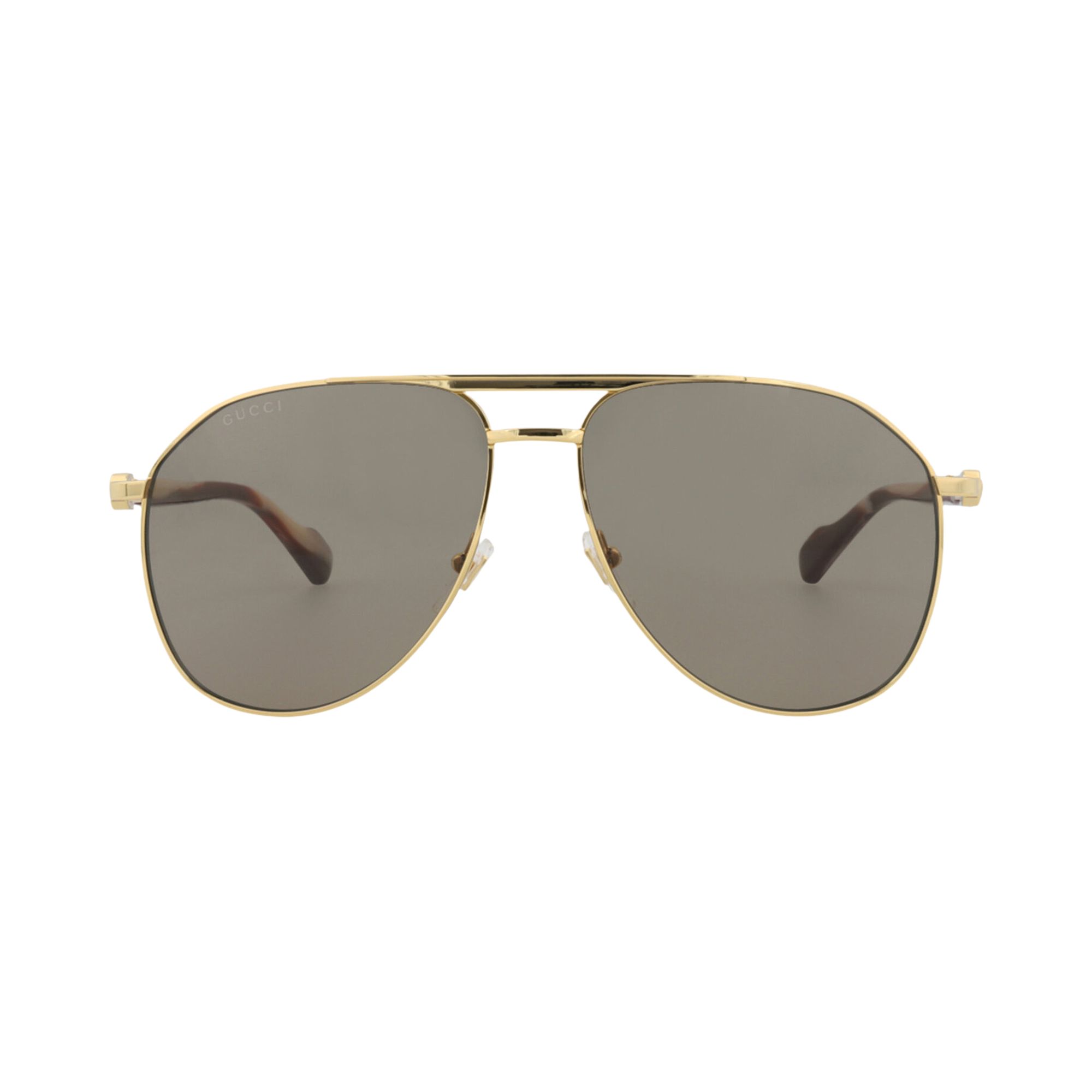 Pre-owned Gucci Aviator-frame Metal Sunglasses 'gold Brown' | Men's Size Onesize