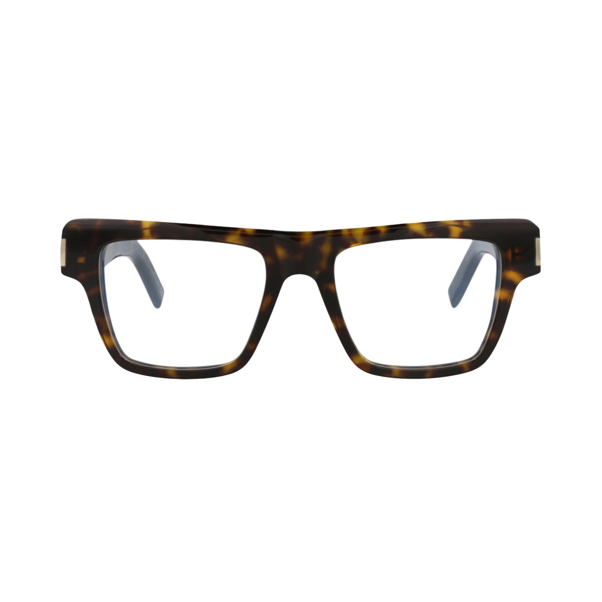 Pre-owned Saint Laurent Square-frame Acetate Optical Frames 'havana Transparent' | Multi-color | Men's Size On