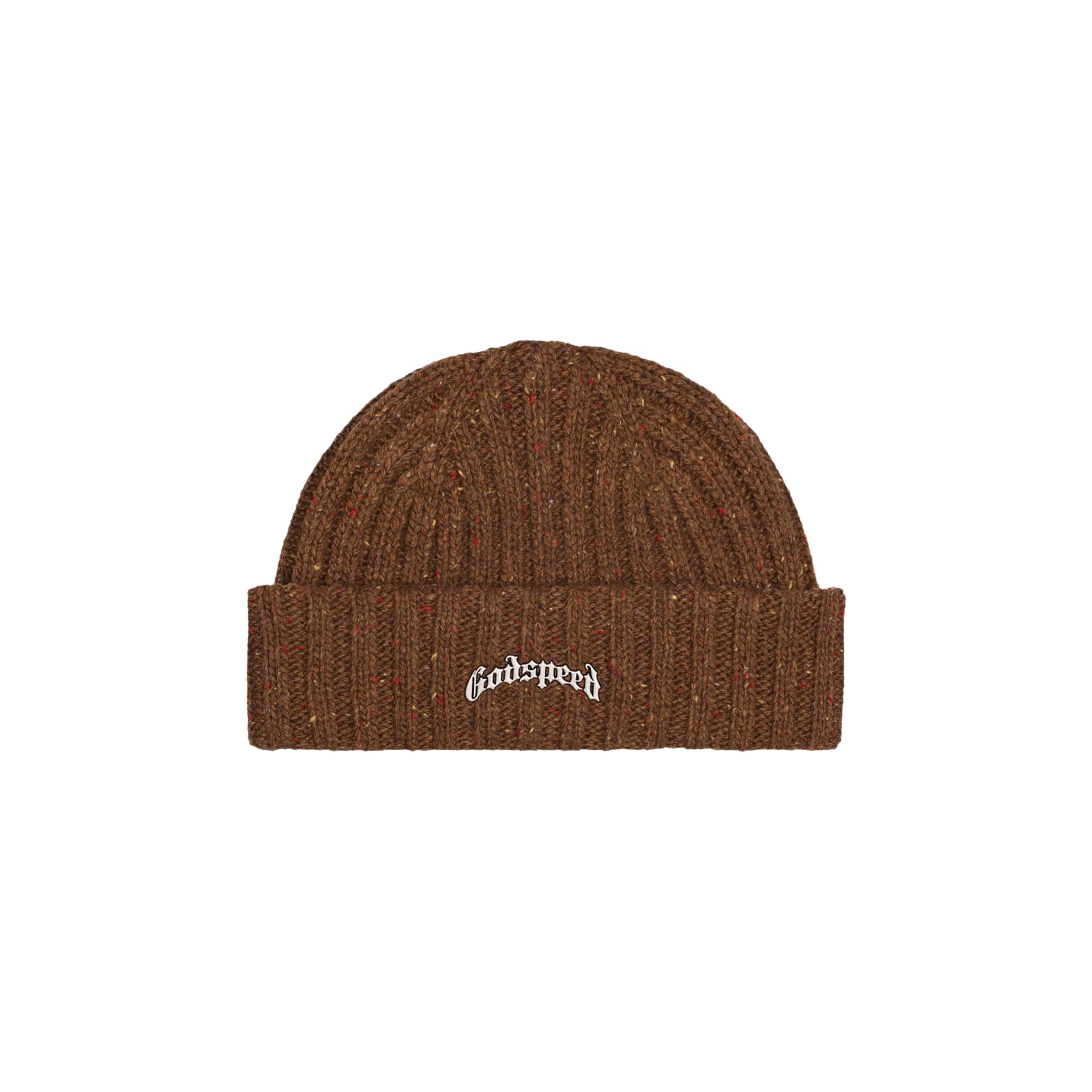 Pre-owned Godspeed Og Logo Emblem Beanie 'brown Speckle' | Men's Size Onesize