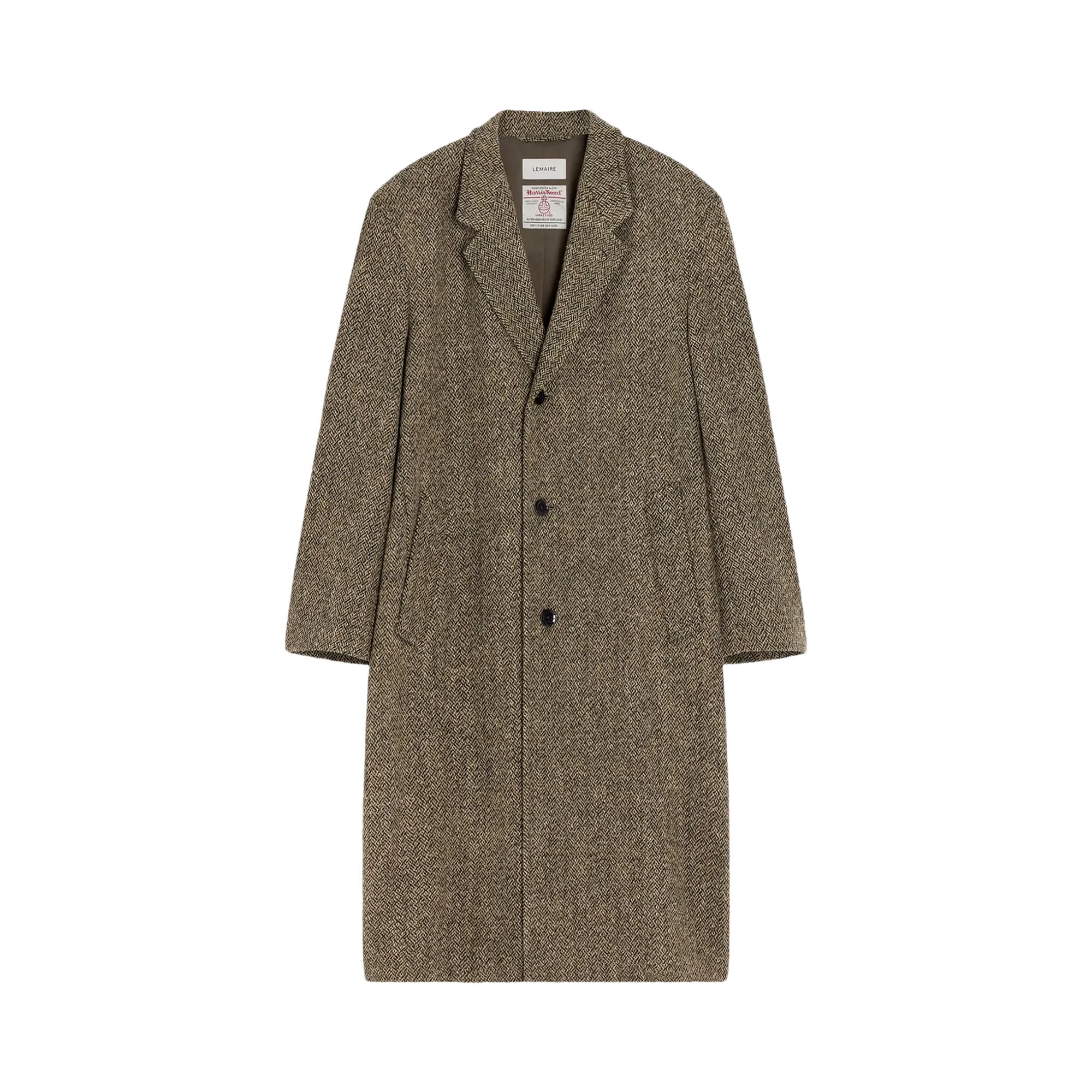 Pre-owned Lemaire Chesterfield Coat 'black/straw Melange' | Men's Size 46