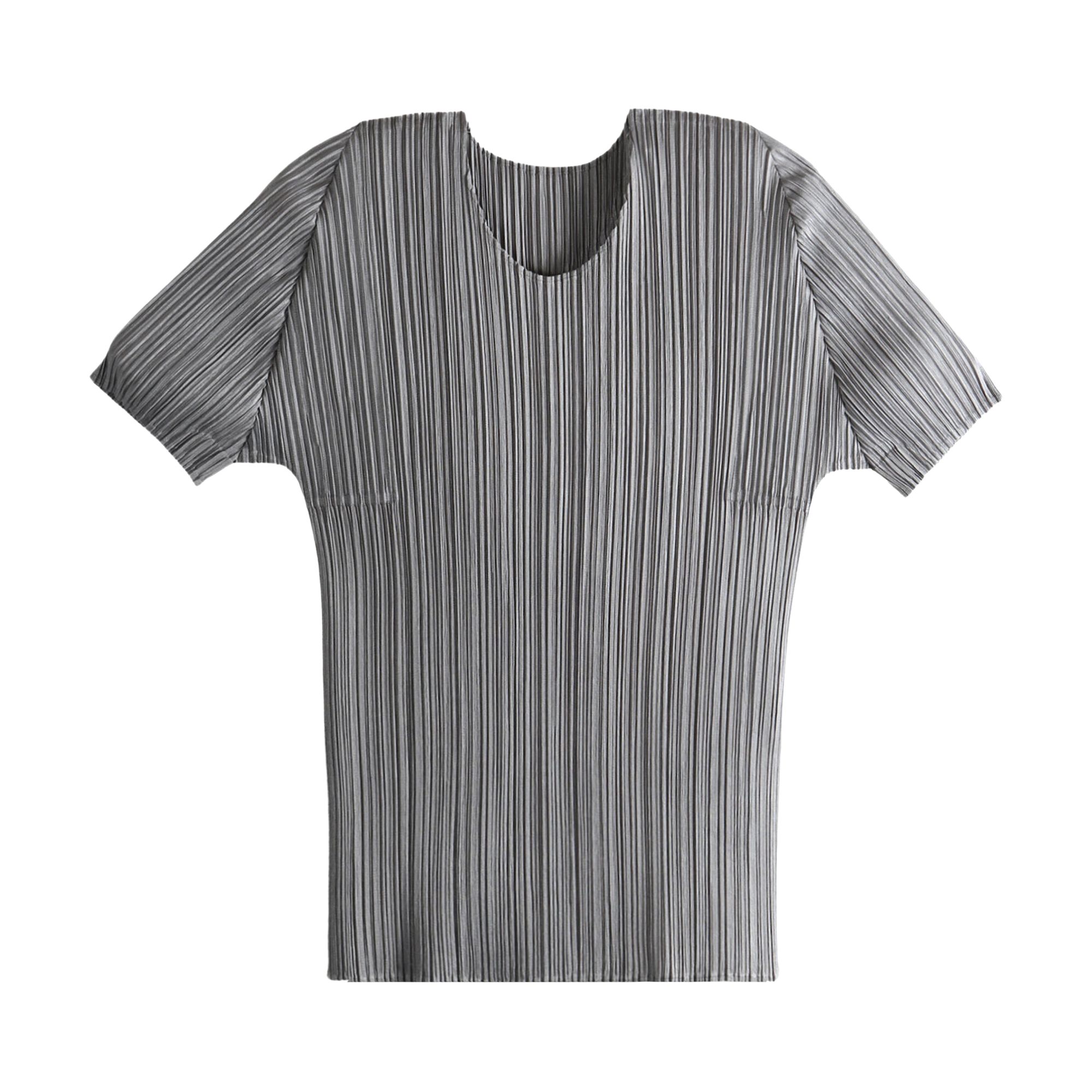 Pre-owned Issey Miyake Pleats Please  Basics Shirt 'grey' | Women's Size 3 In Gray