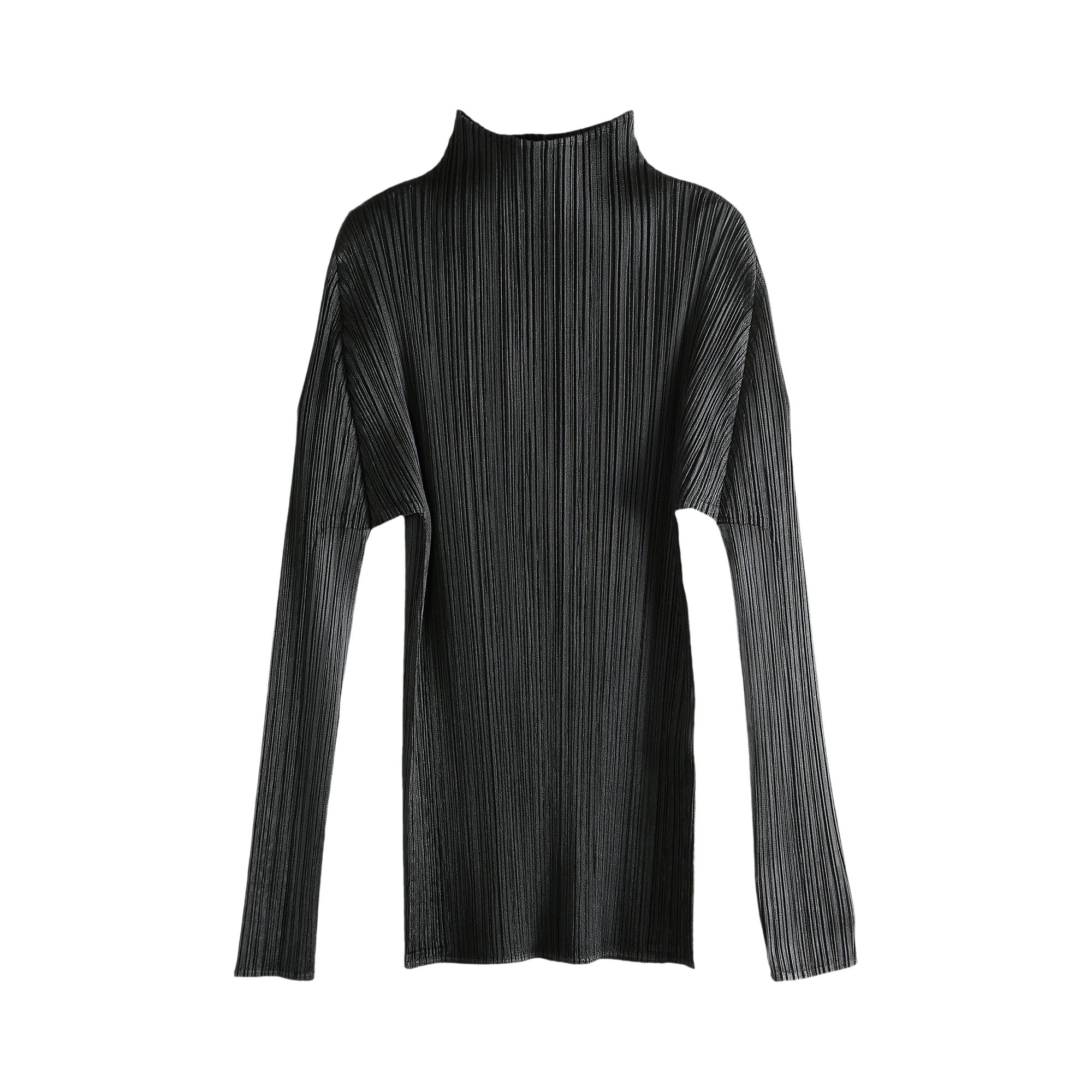 Pre-owned Issey Miyake Pleats Please  Basics Shirt 'black' | Women's Size 3
