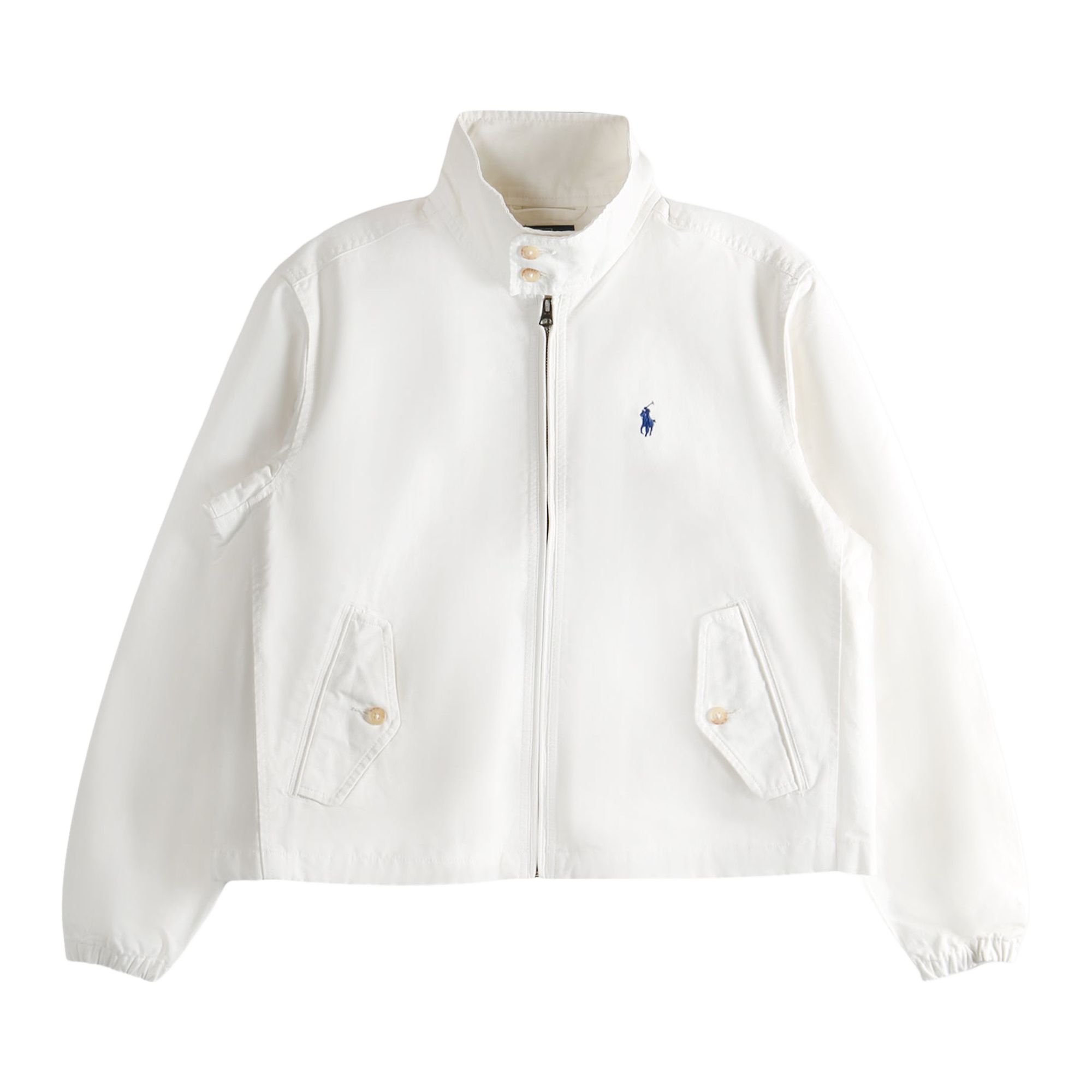 Pre-owned Polo Ralph Lauren Lined Windbreaker Coat 'white' | Women's Size L