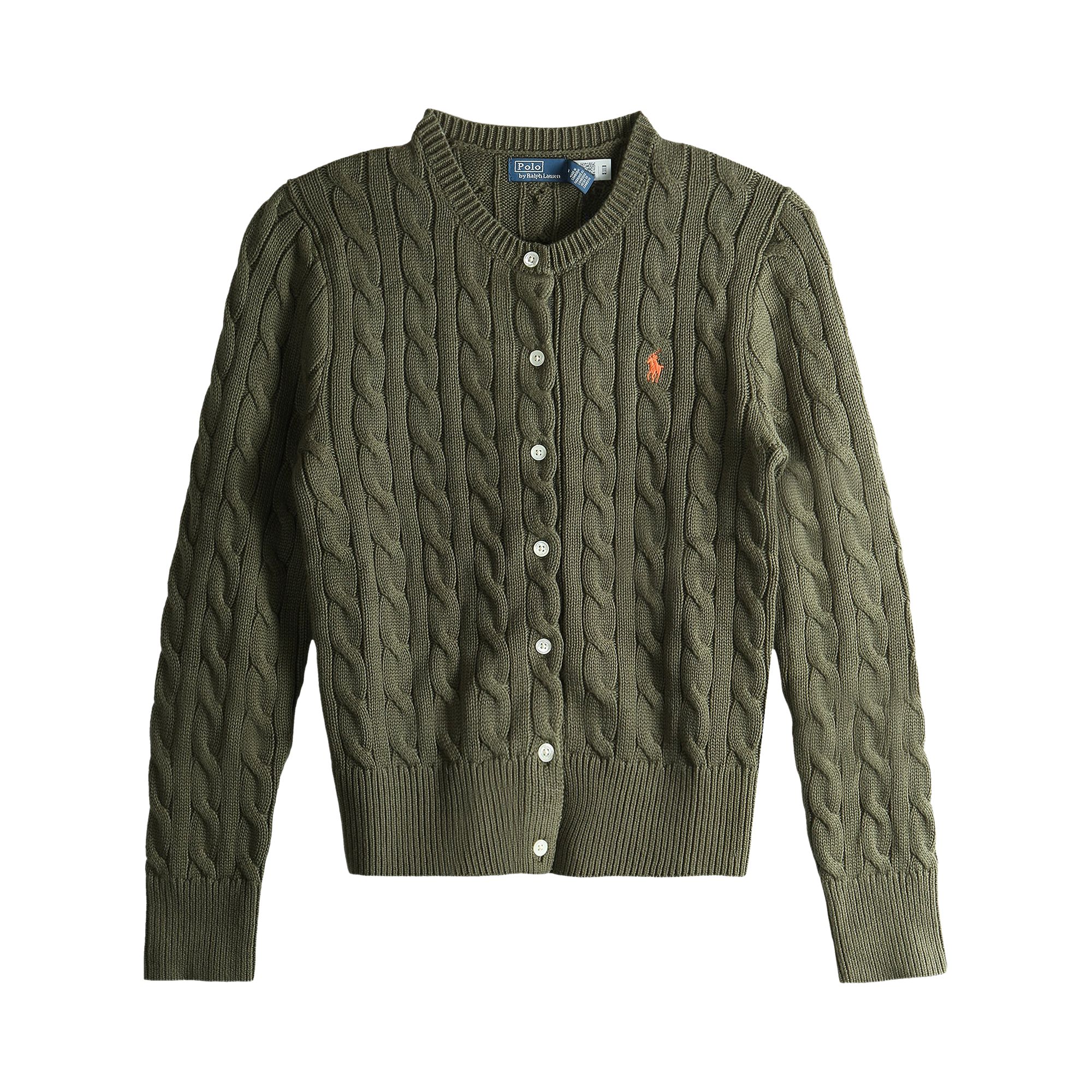 Pre-owned Polo Ralph Lauren Long-sleeve Cardigan 'olive' | Green | Women's Size S