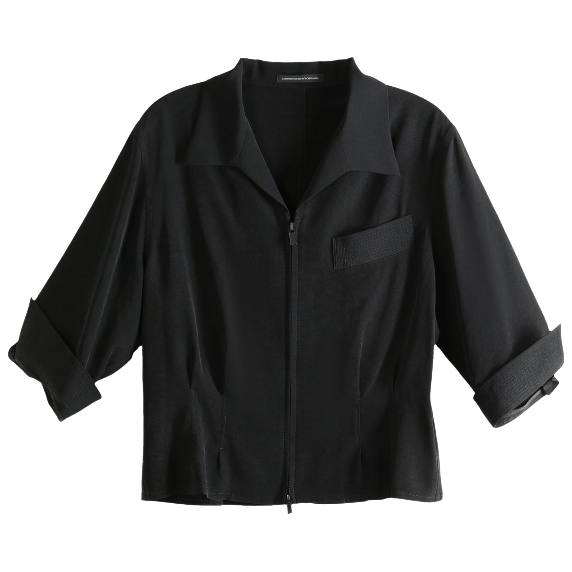 Pre-owned Y's Ko 3/4 Sleeve Shirt 'black' | Women's Size 2