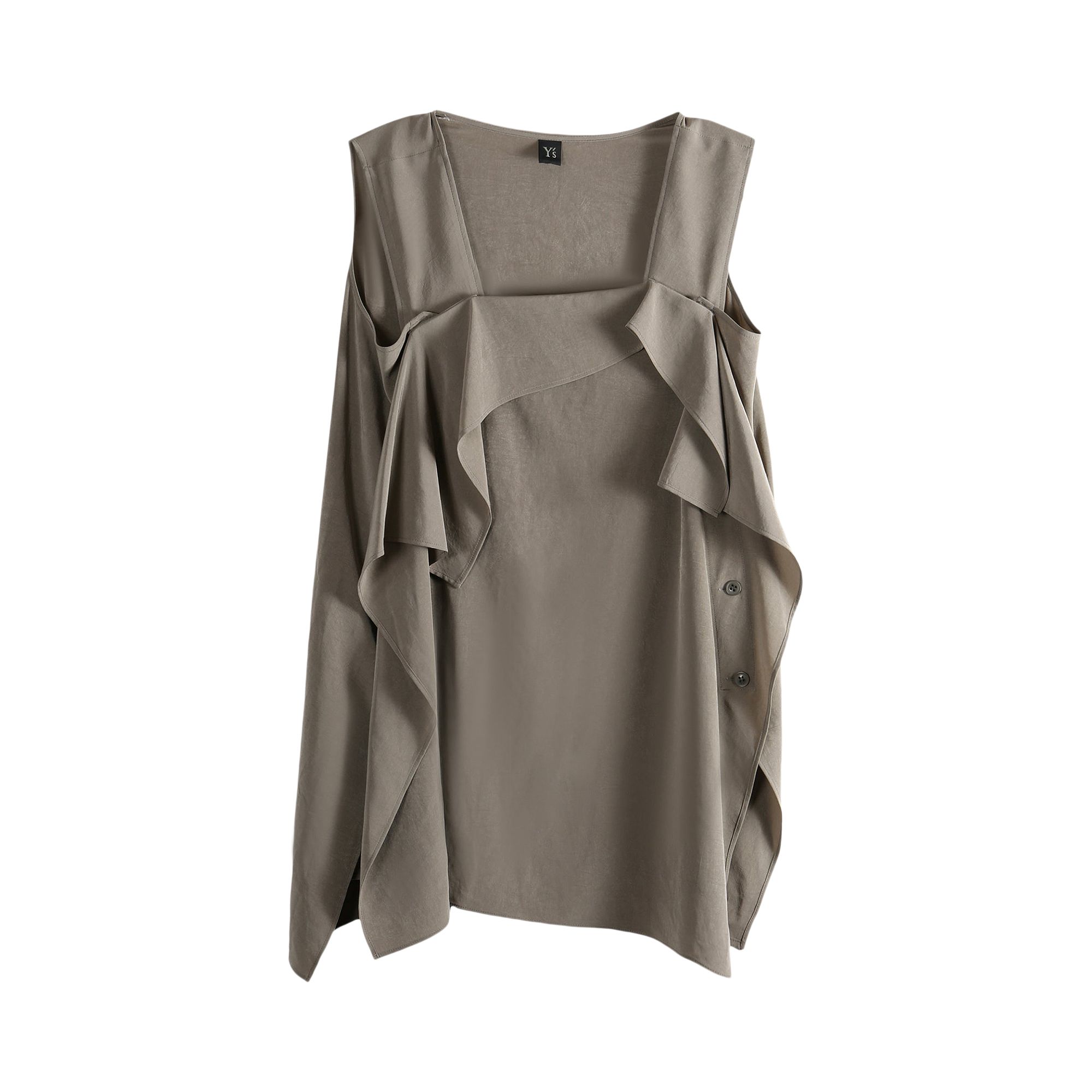 Pre-owned Y's Y Flare Sleeveless Top 'beige' | Brown | Women's Size 2