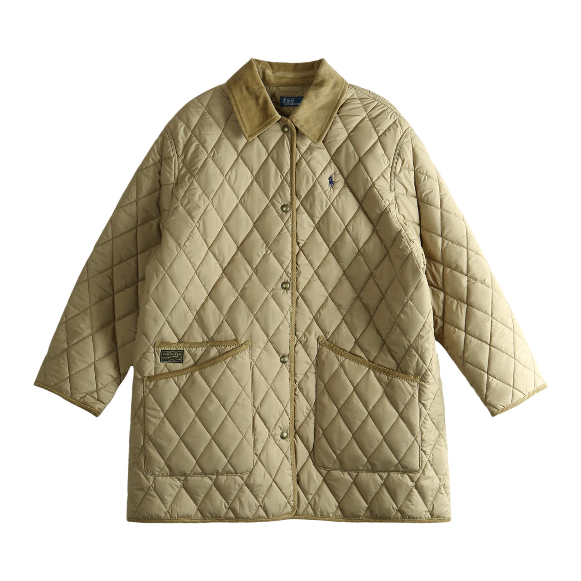Pre-owned Polo Ralph Lauren Poly Woven Coat 'khaki' | Brown | Women's Size M