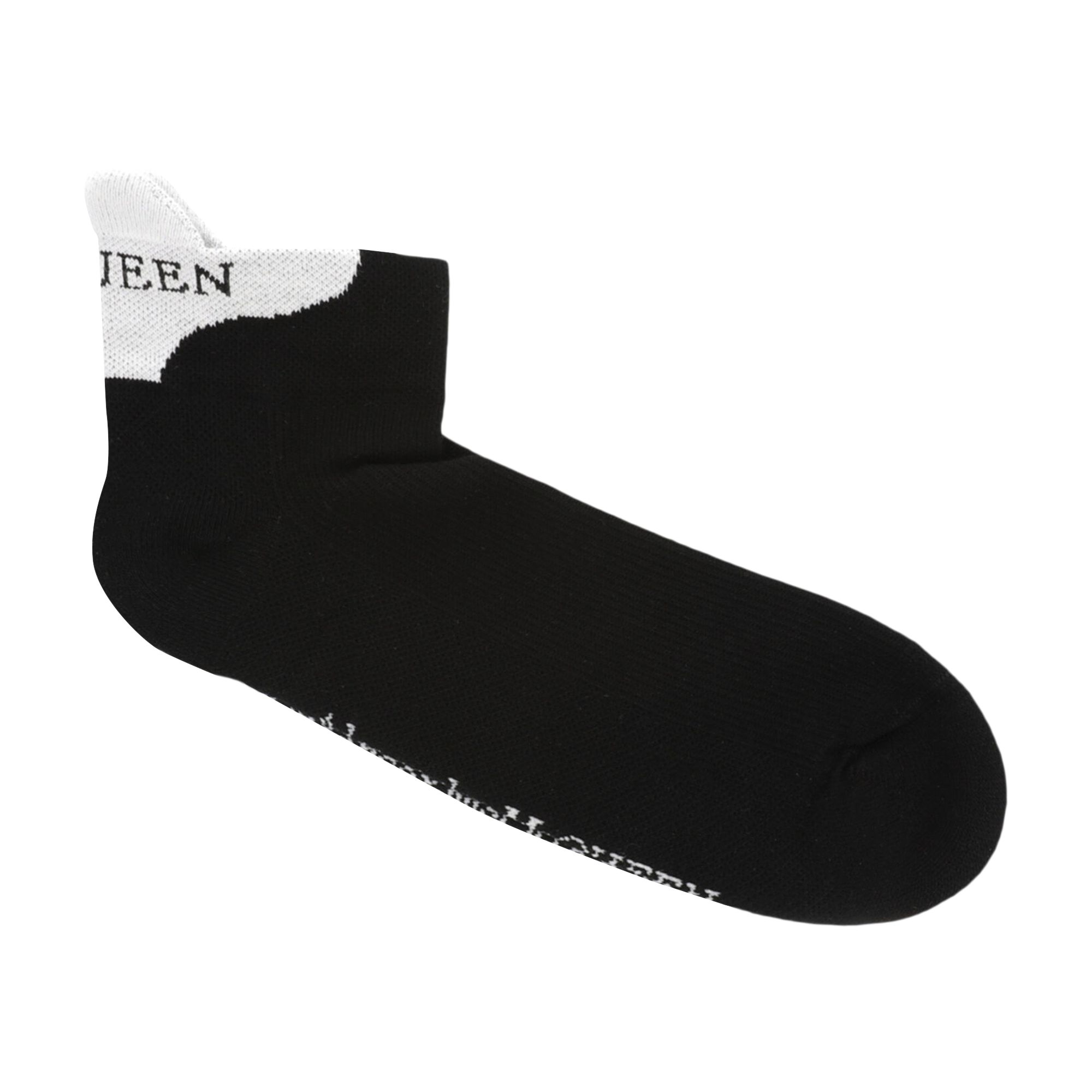 Pre-owned Alexander Mcqueen Signature Knit Socks 'black Ivory' | Men's Size Onesize