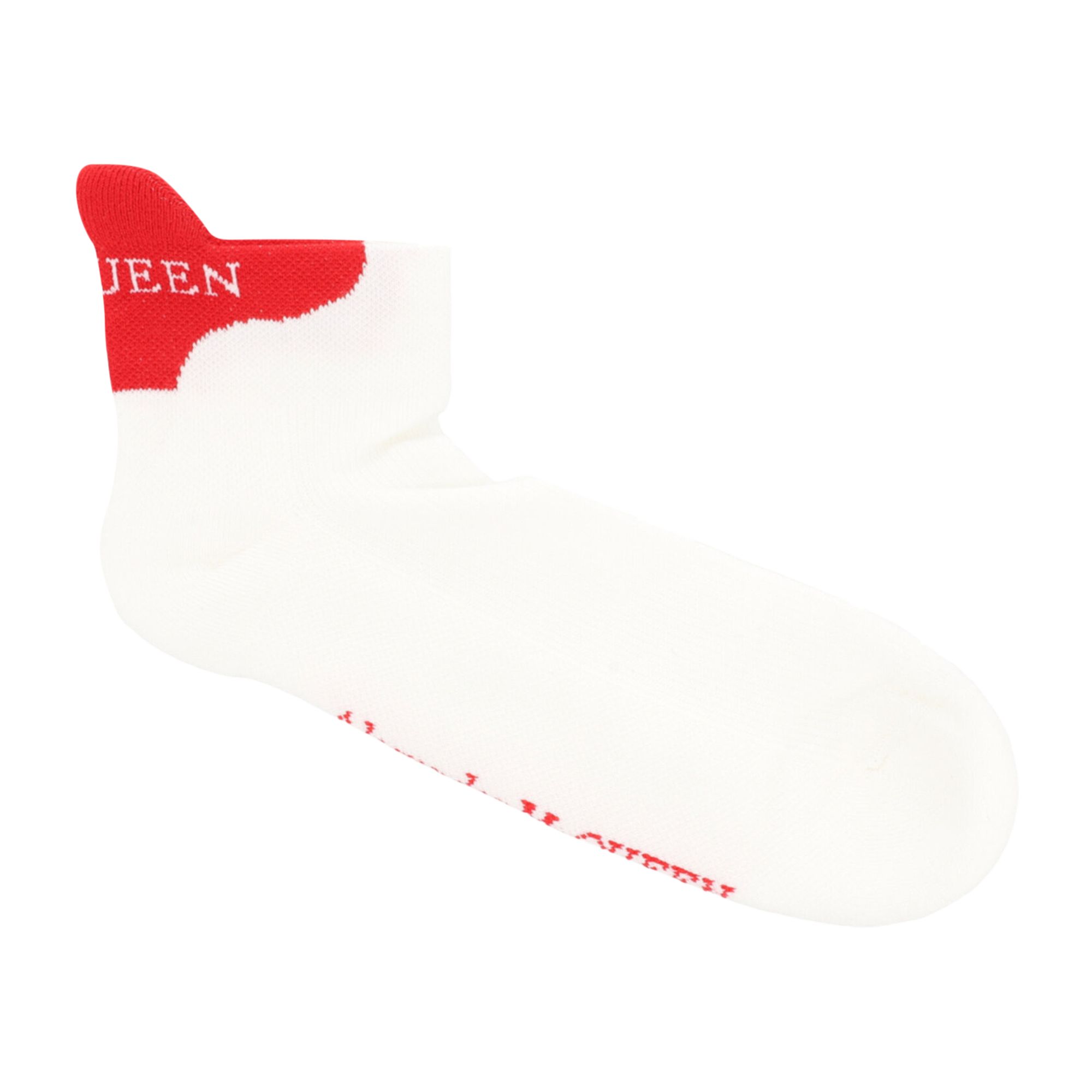 Pre-owned Alexander Mcqueen Signature Knit Socks 'white Red' | Men's Size Onesize