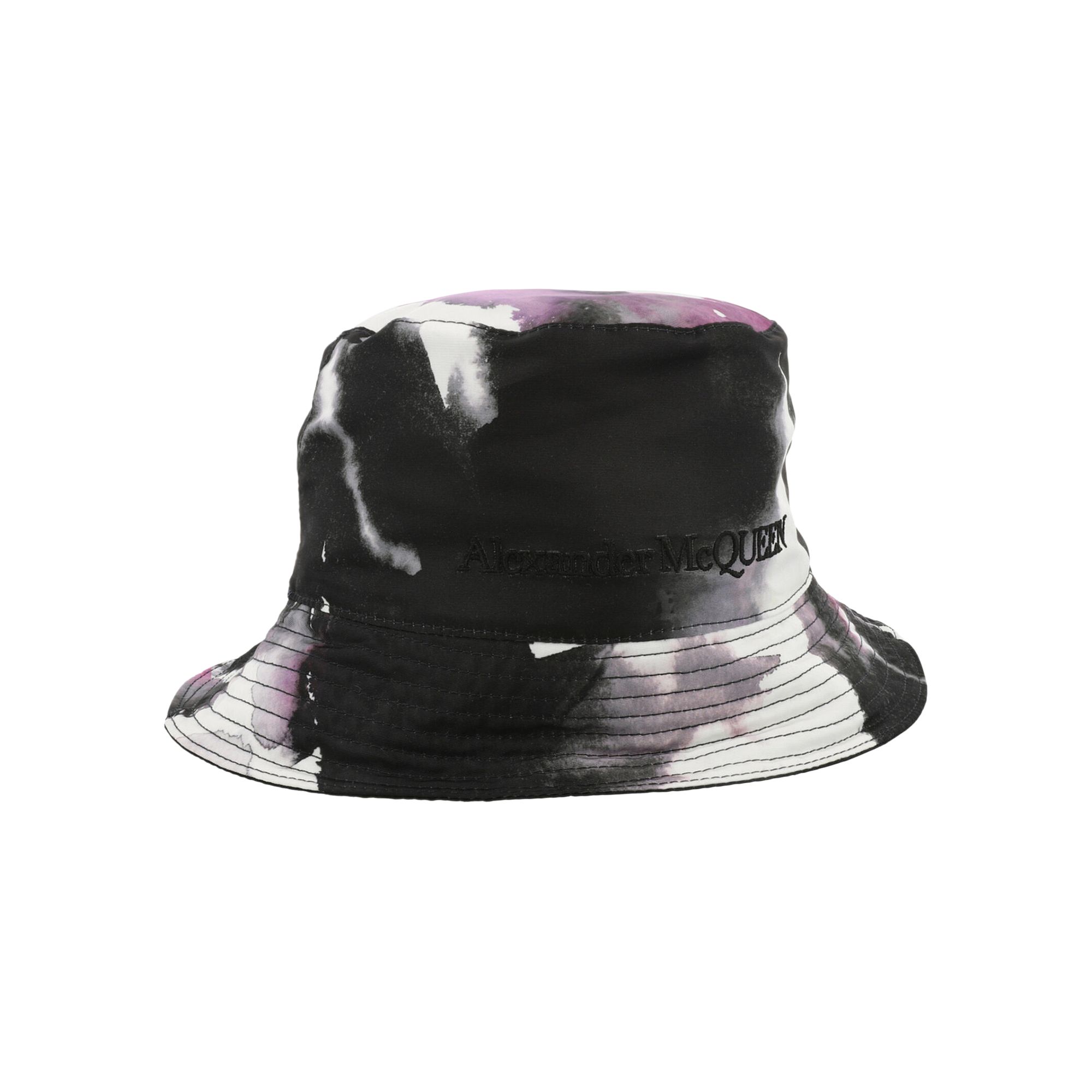 Pre-owned Alexander Mcqueen Watercolor Reversible Bucket Hat 'black Multi' | Women's Size S