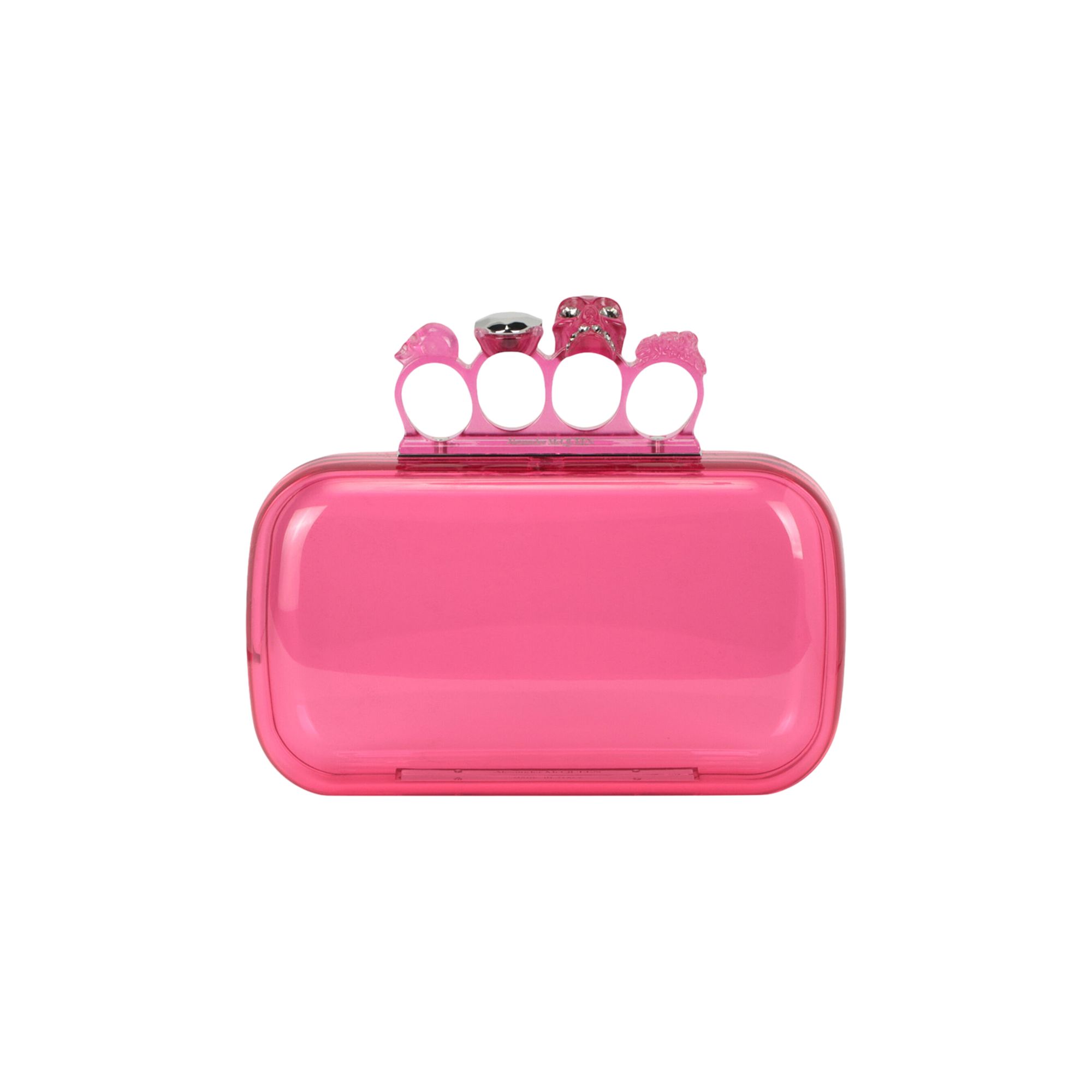 Pre-owned Alexander Mcqueen Skull Four-ring Clutch 'pink' | Women's Size Onesize