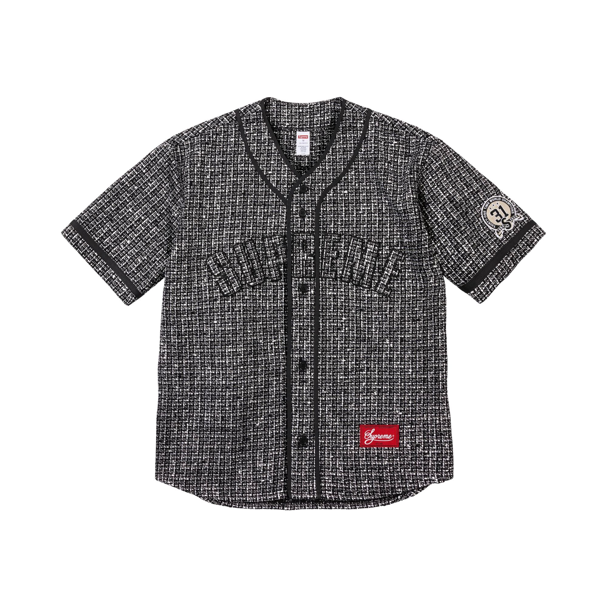 Pre-owned Supreme Bouclé Baseball Jersey 'black' | Men's Size M