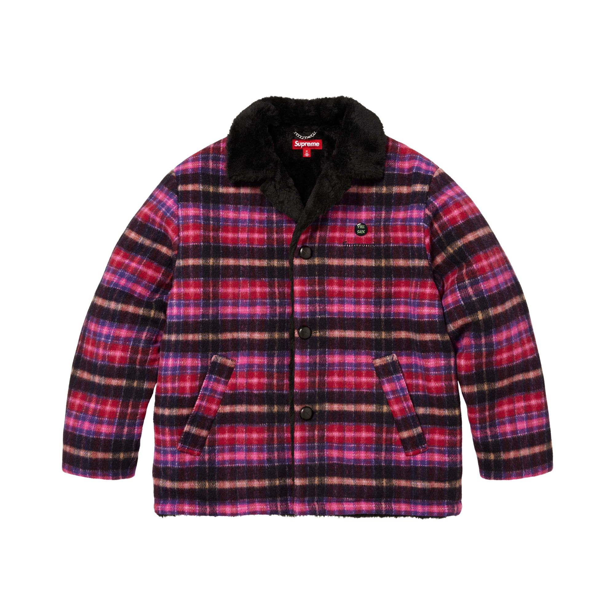 Pre-owned Supreme Plaid Car Coat 'pink' | Men's Size M