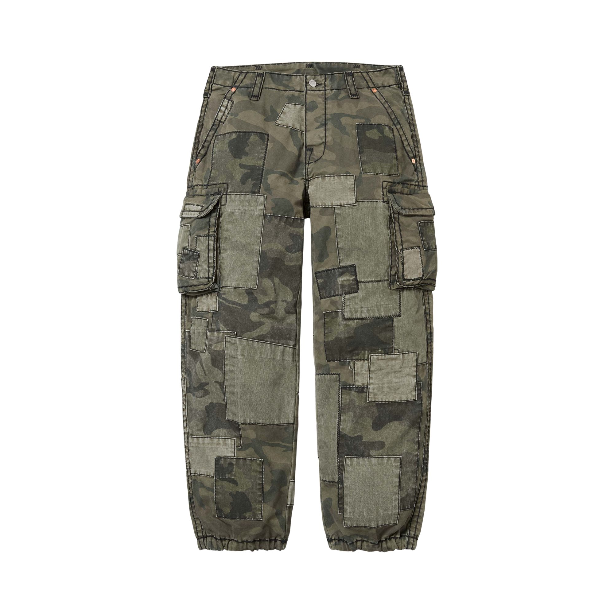 Pre-owned Supreme X True Religion Patchwork Cargo Pant 'olive Camo' | Green | Men's Size 38
