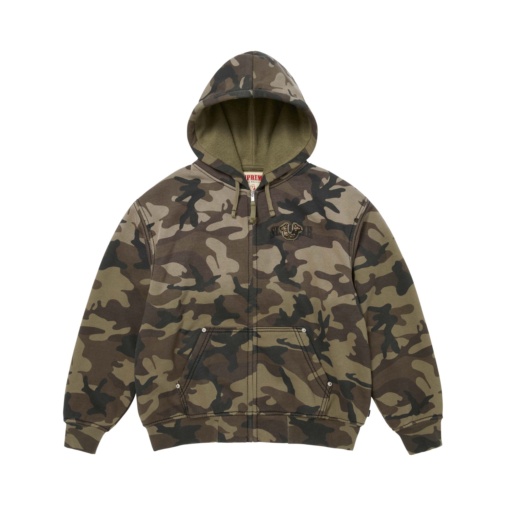 Pre-owned Supreme X True Religion Zip Up Hooded Sweatshirt 'brown Camo' | Men's Size S