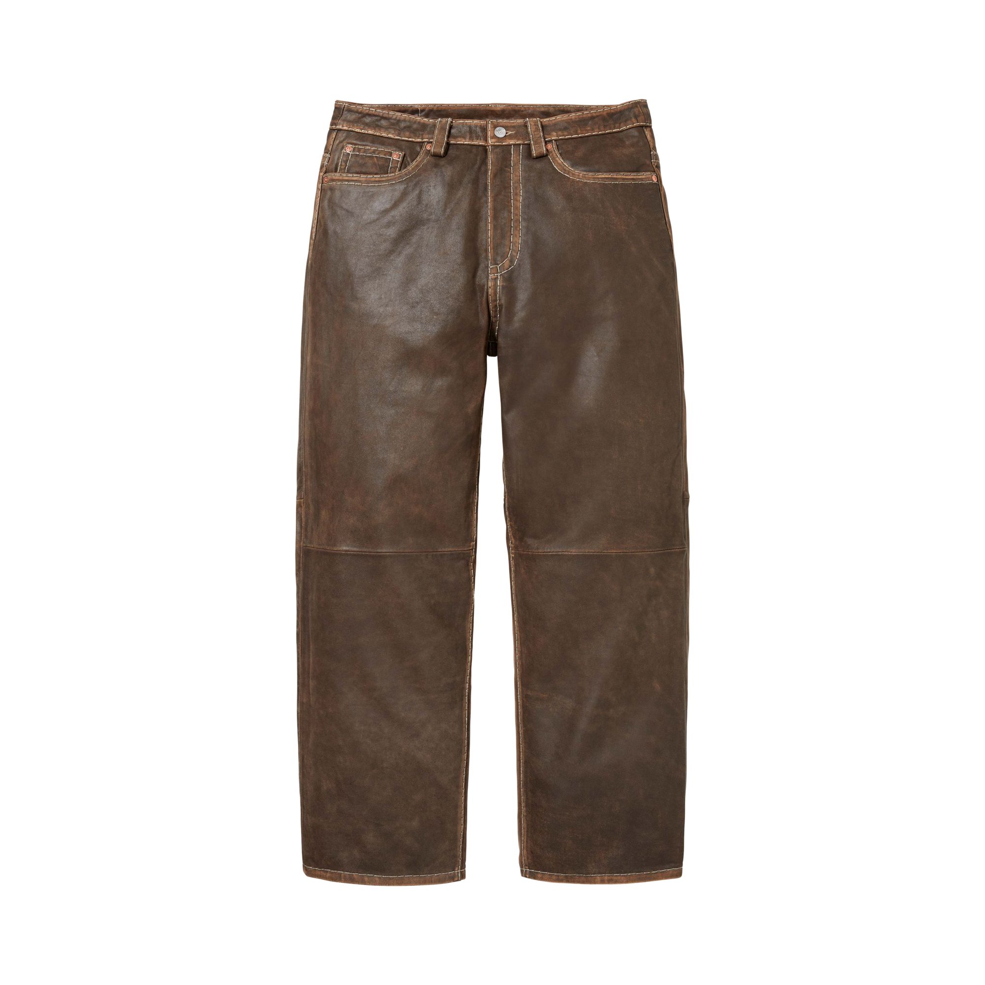 Pre-owned Supreme X True Religion Loose Fit Leather Pant 'brown' | Men's Size 36