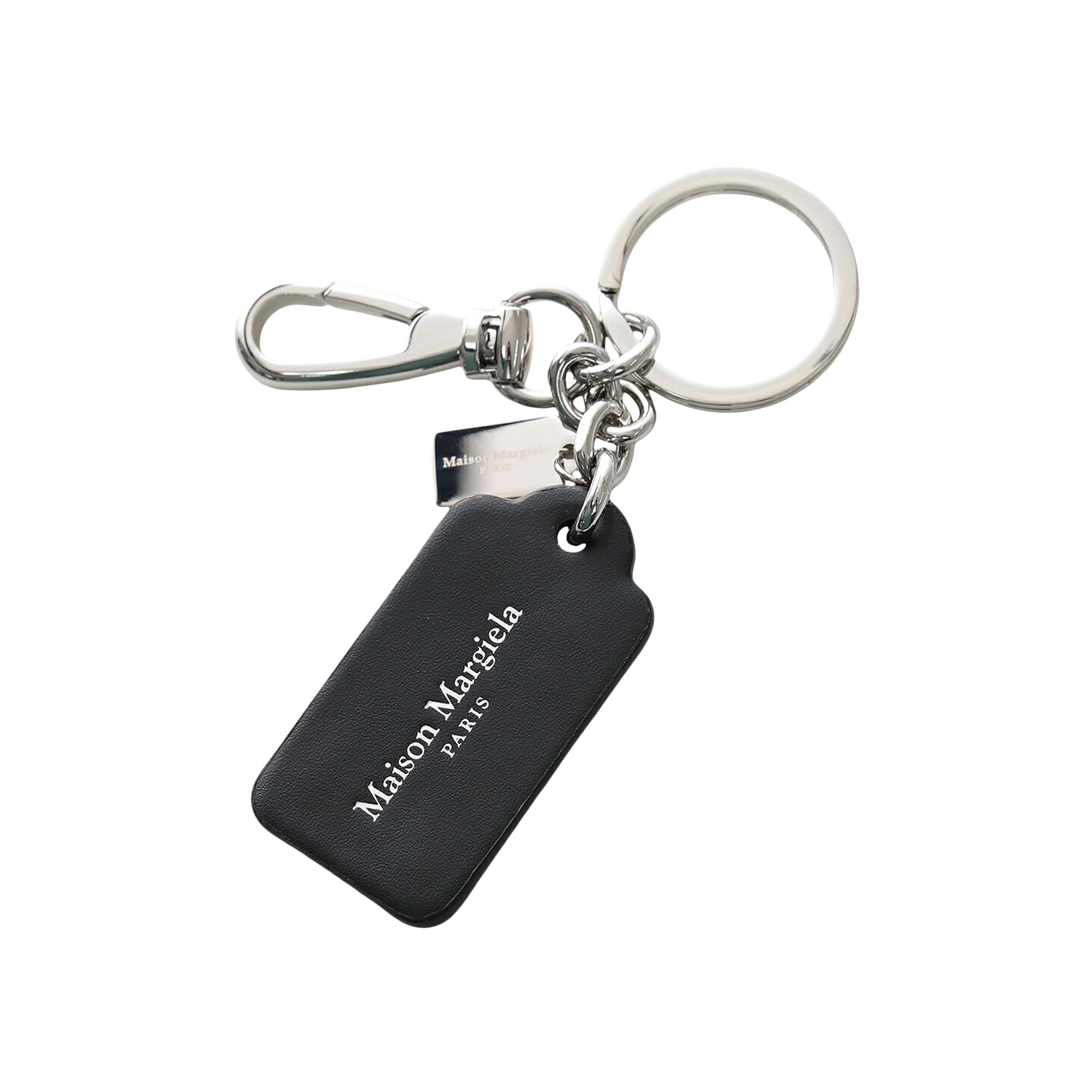 Pre-owned Maison Margiela Small Double Tag Keyring 'black' | Men's Size Onesize