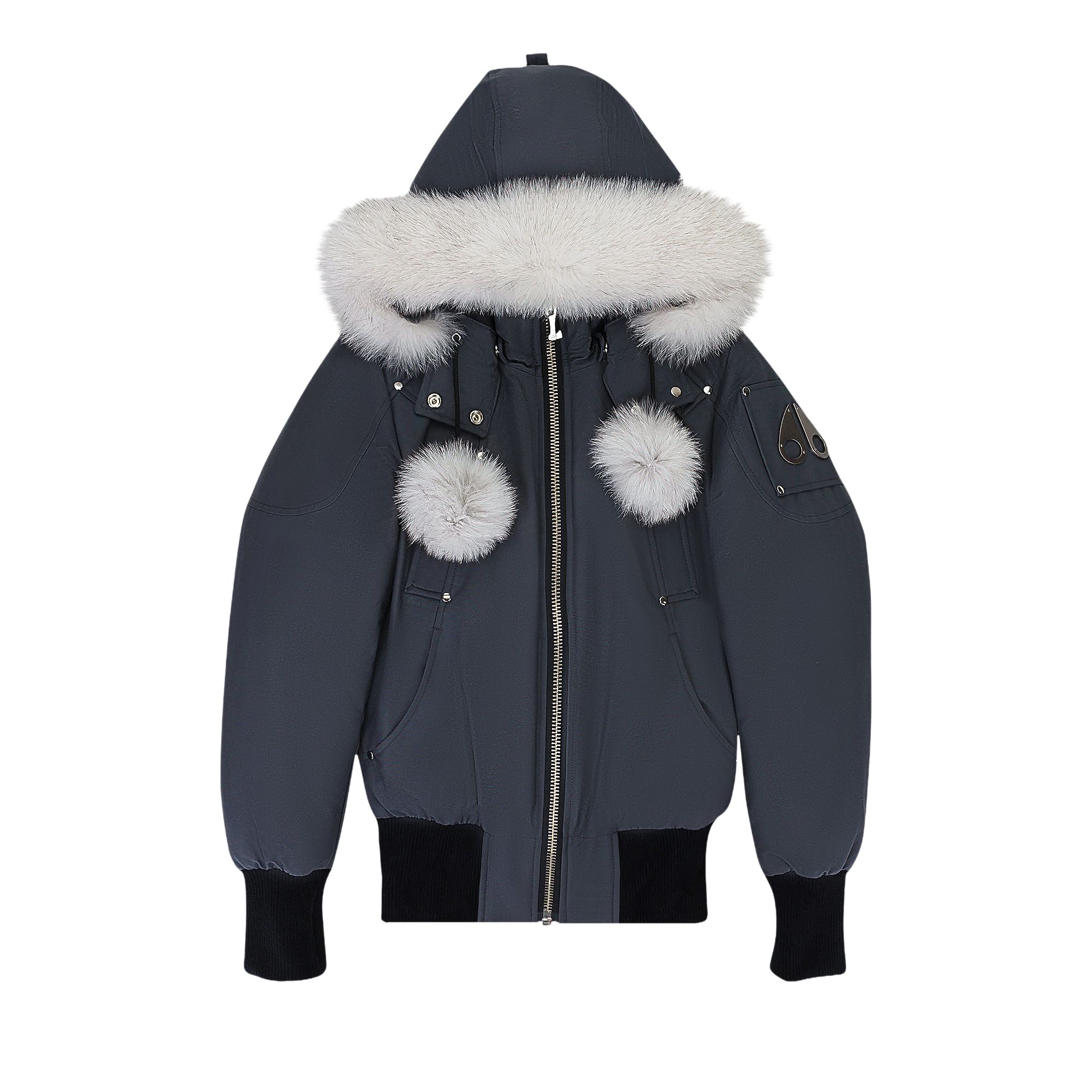 Pre-owned Moose Knuckles Debbie Bomber Jacket 'granite/natural' | Grey | Men's Size Xs In Gray