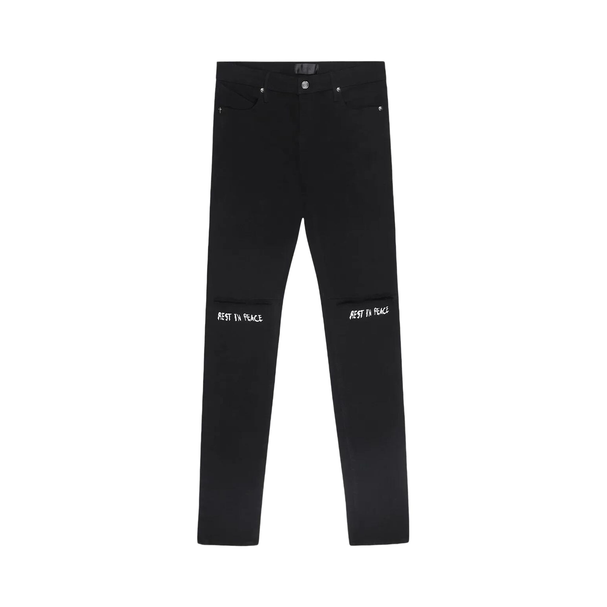 Pre-owned Rta Bryant Skinny Jeans 'black Rest In Peace' | Men's Size 34