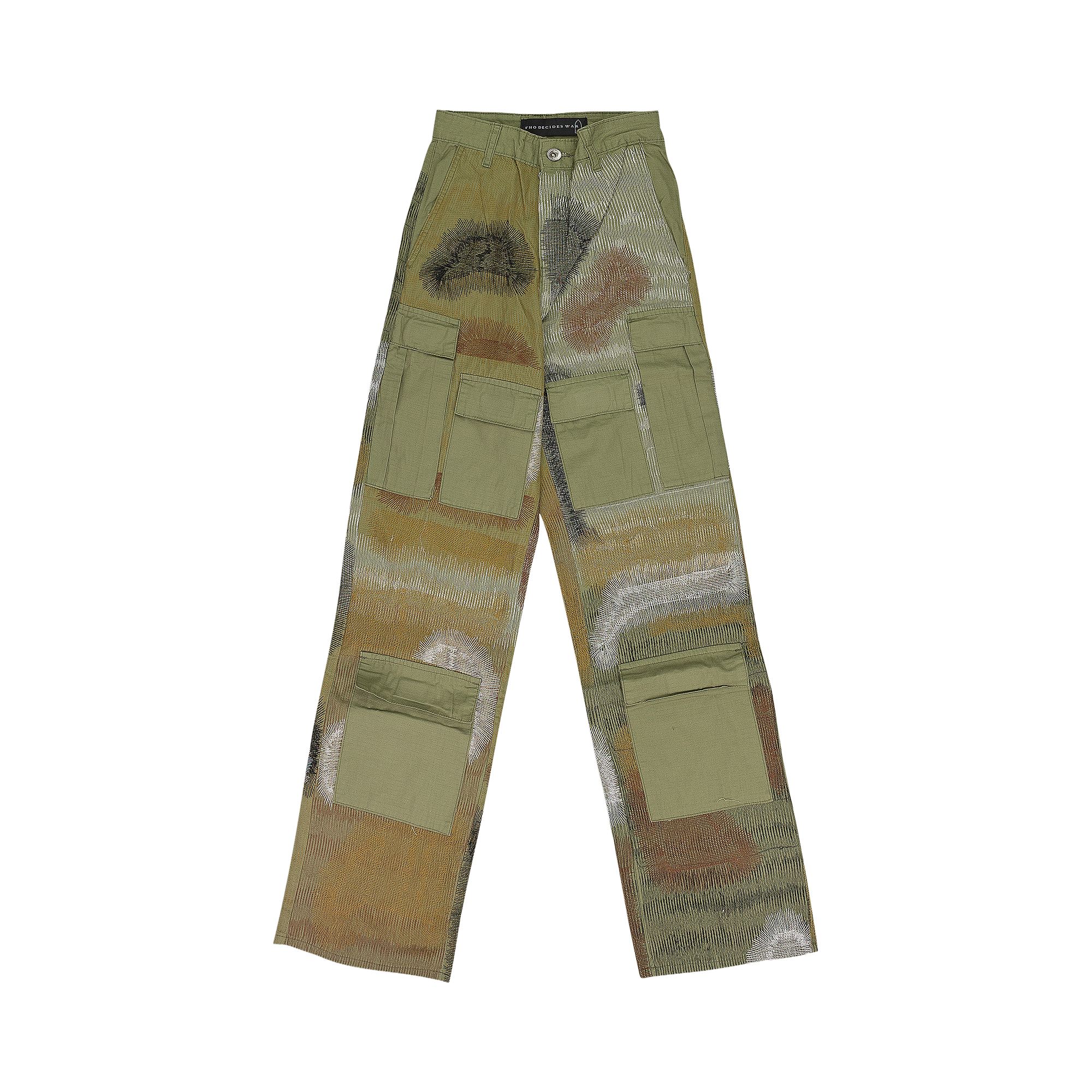 Click to view more detailed imagery on our partner's website Pre-owned Who Decides War Camouflage Embroidery Pant 'green' | Men's Size 26